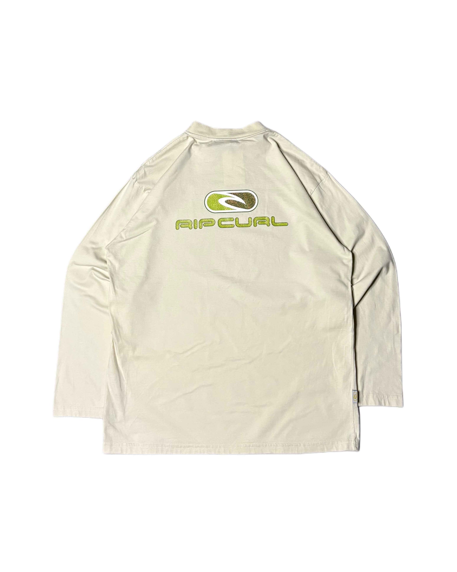 Vintage Rip Curl Longsleeve T-shirt Cream (M) - Gods Thrift Athens