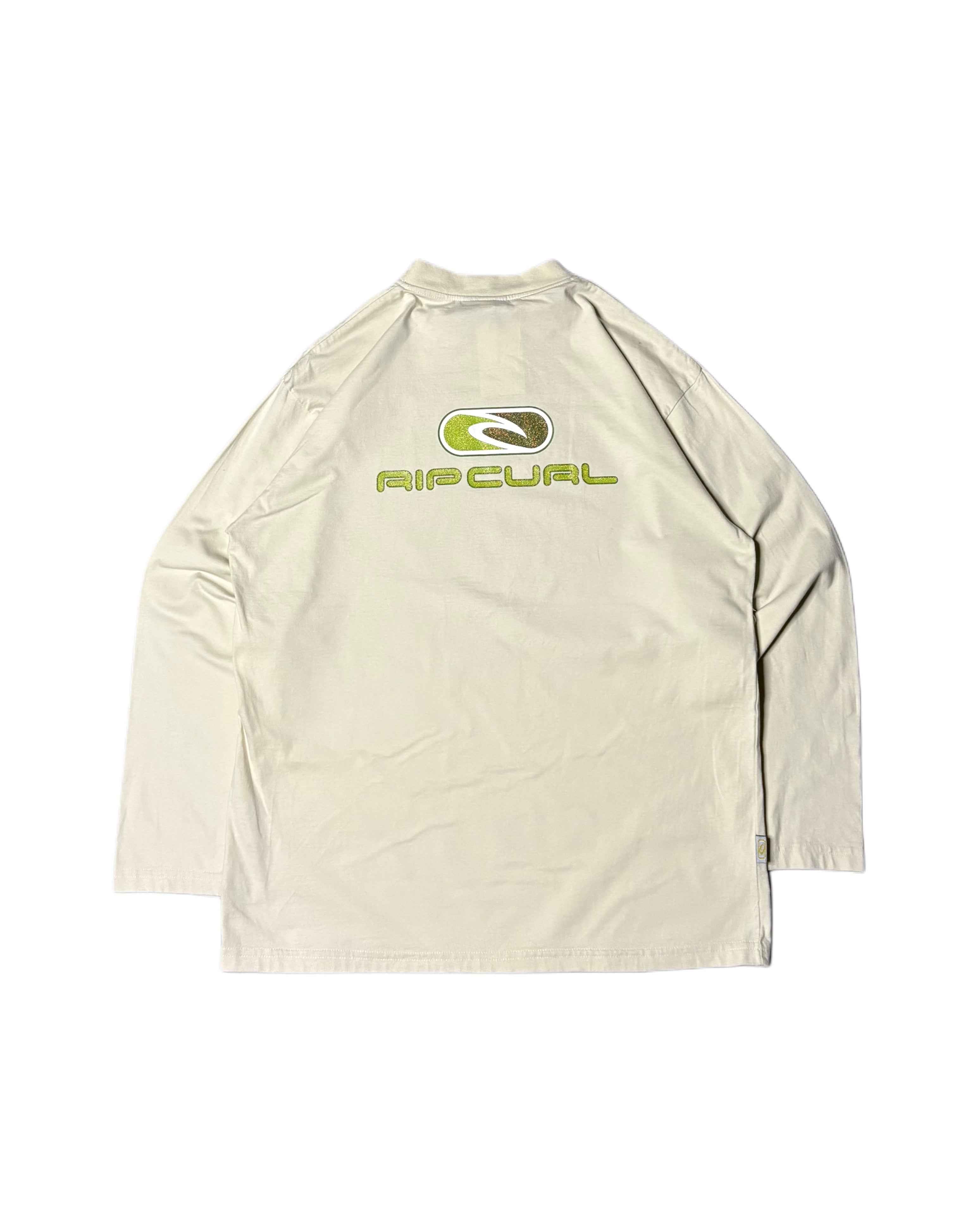 Vintage Rip Curl Longsleeve T-shirt Cream (M) - Gods Thrift Athens