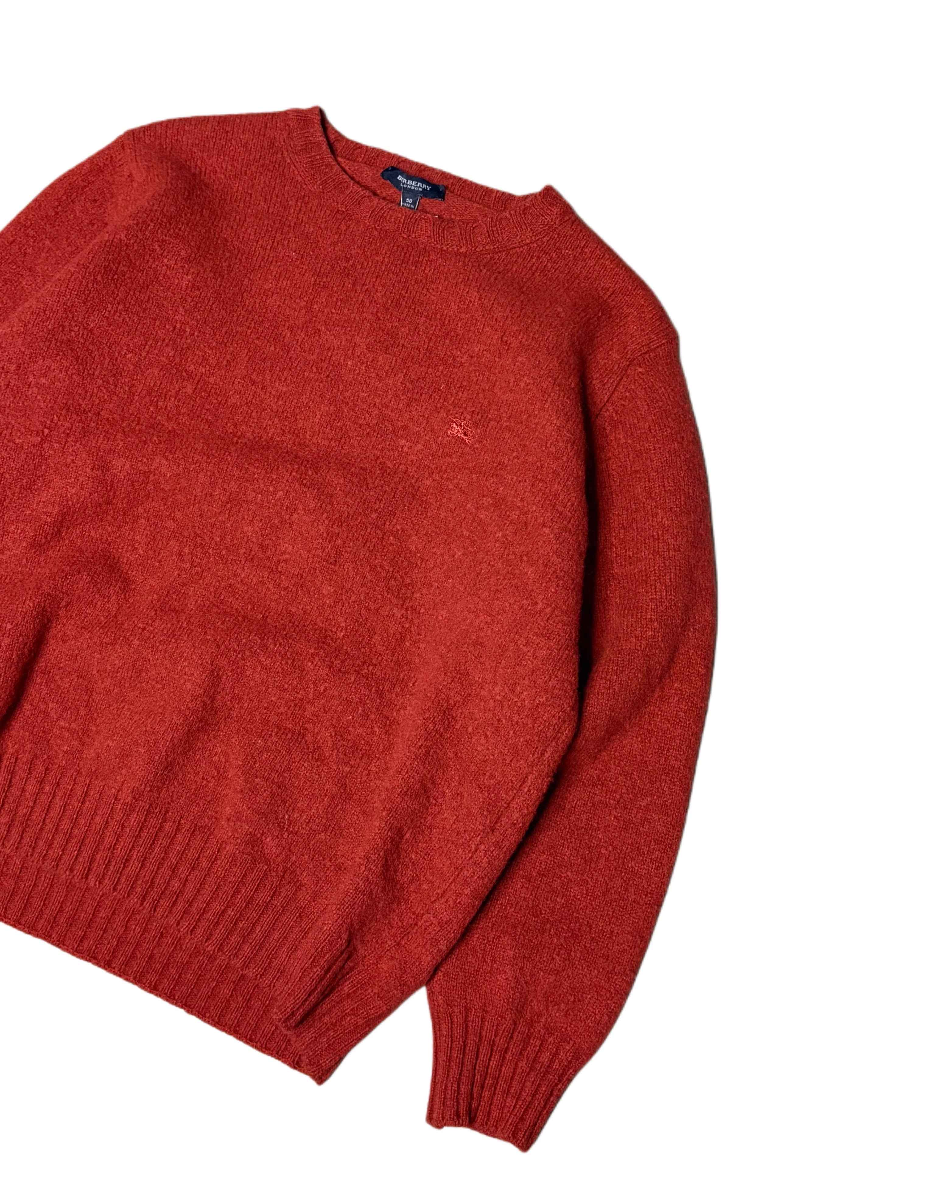 Vintage Burberry Knit Sweater Rust Orange Womens (M) - Gods Thrift Athens