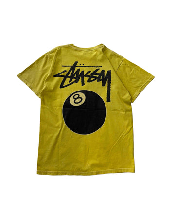 Stussy 8Ball T-shirt in Yellow (M) - Gods Thrift Athens