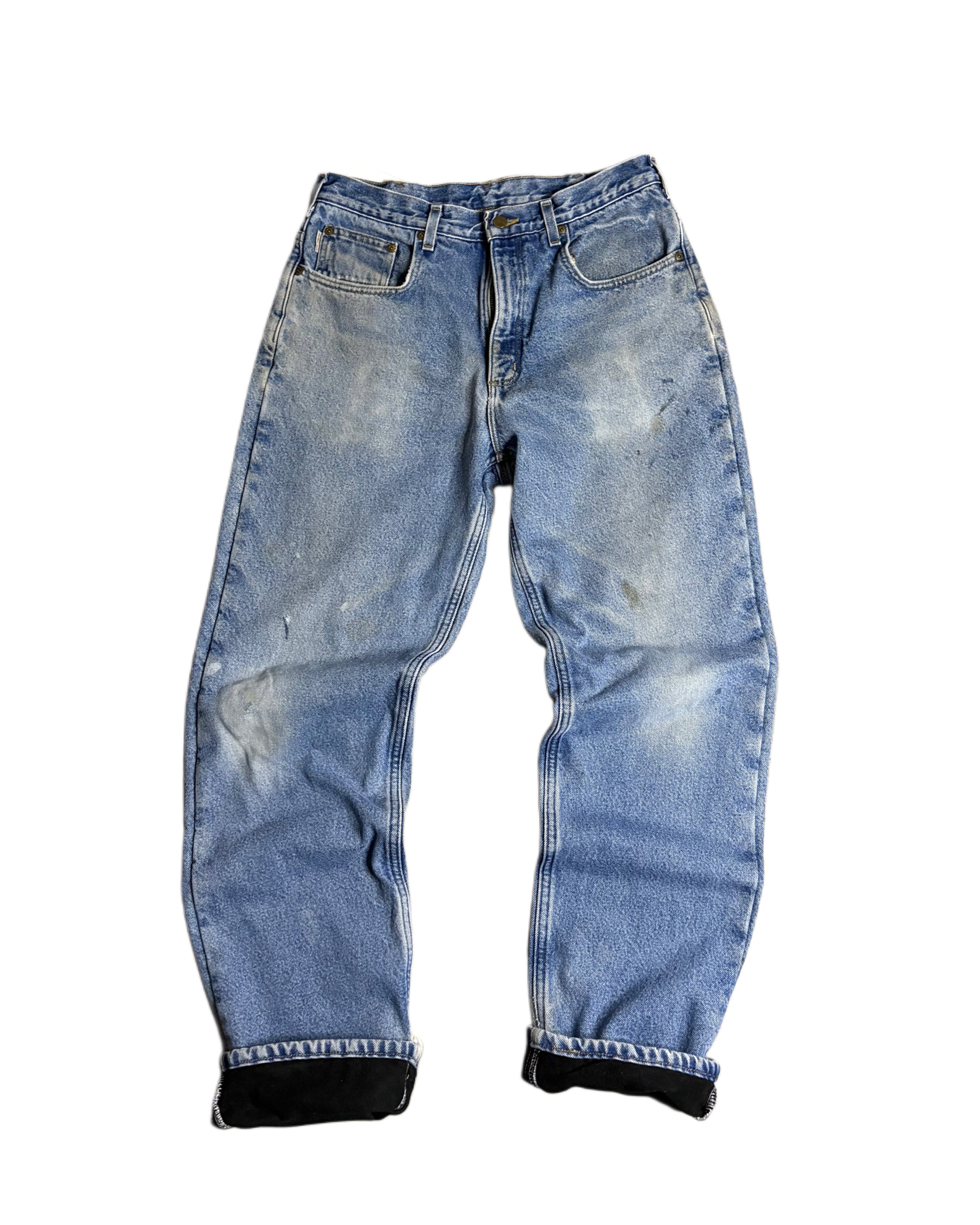 Carhartt B155 DST Denim Jeans FLEECE LINED RELAXED FIT (W33 L34)