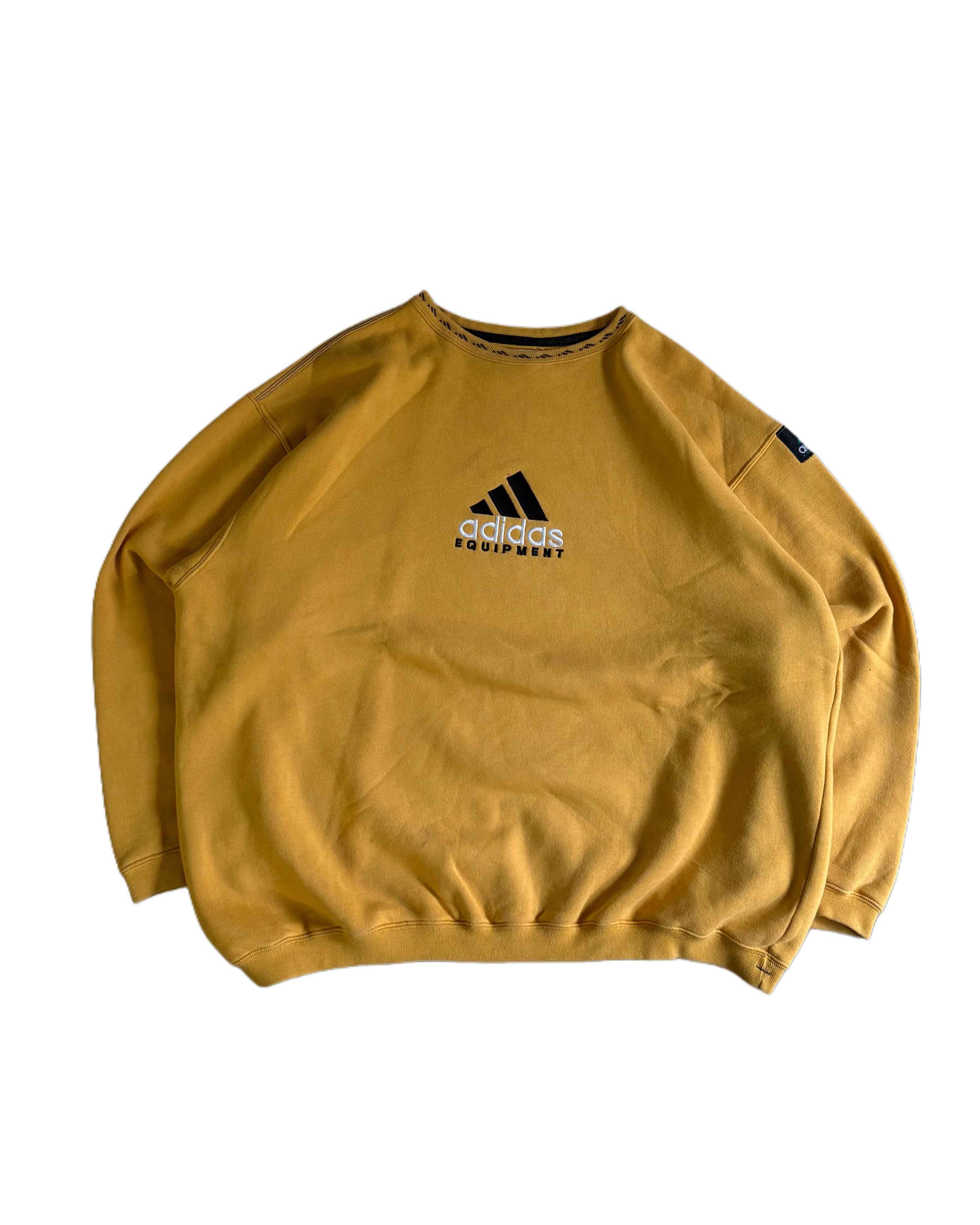 Vintage Adidas Equipment Crewneck Yellow (Xl) - Gods Thrift Athens