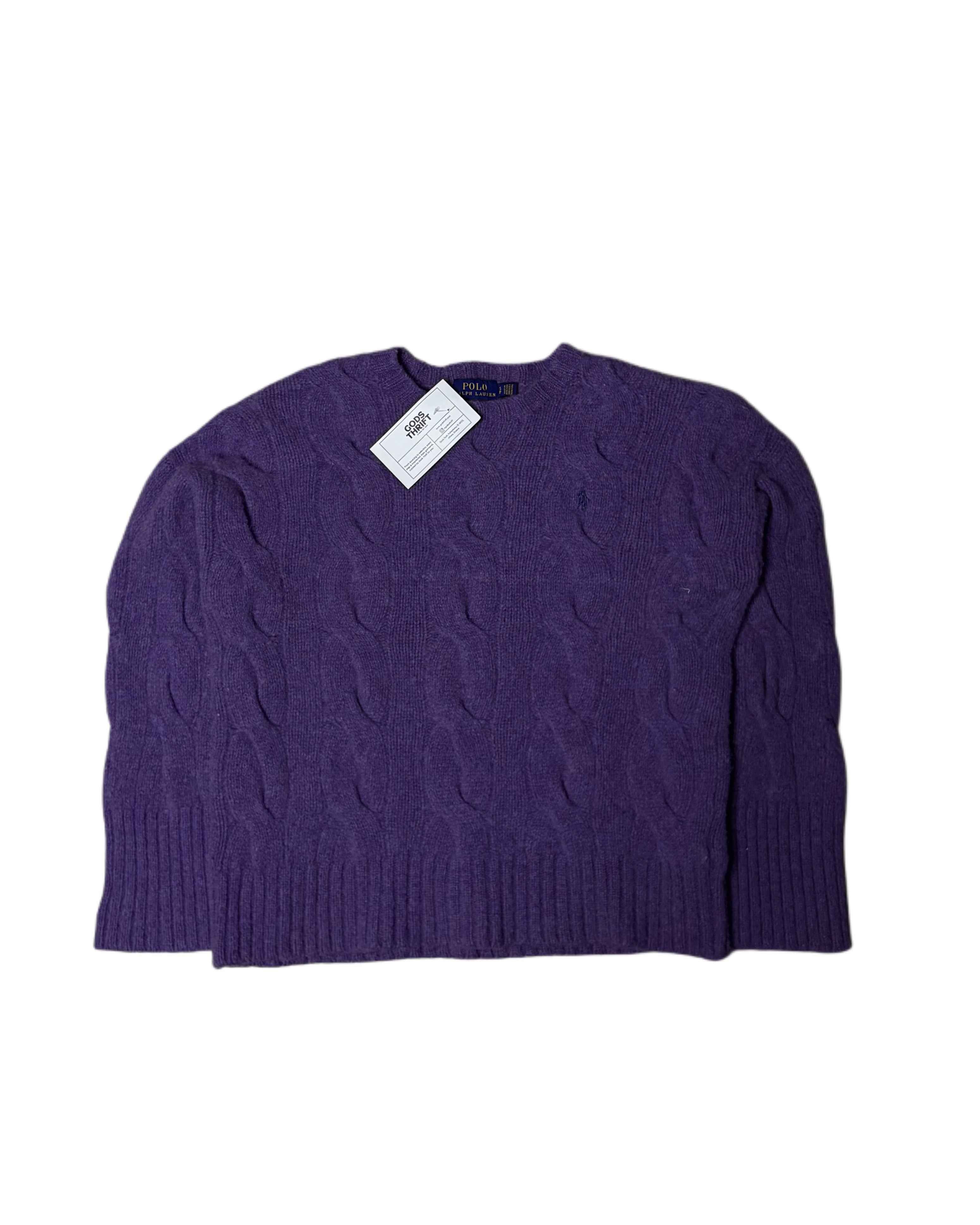 Polo Ralph Lauren Knit Sweater Deep Purple Womens (XS) - Gods Thrift Athens