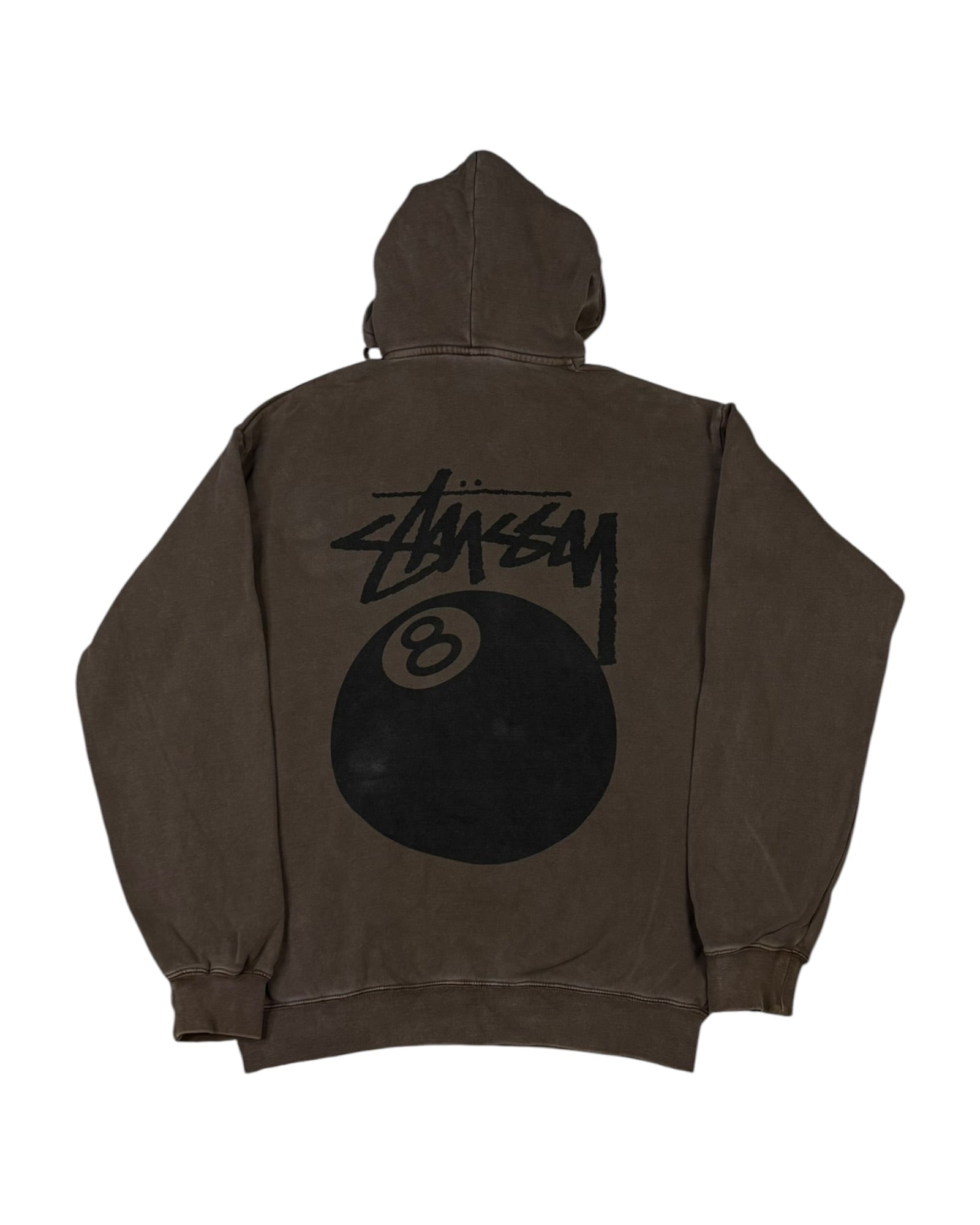 Vintage Stussy Eight Ball Hoodie | Brown | Size S Tag — Fits M/L