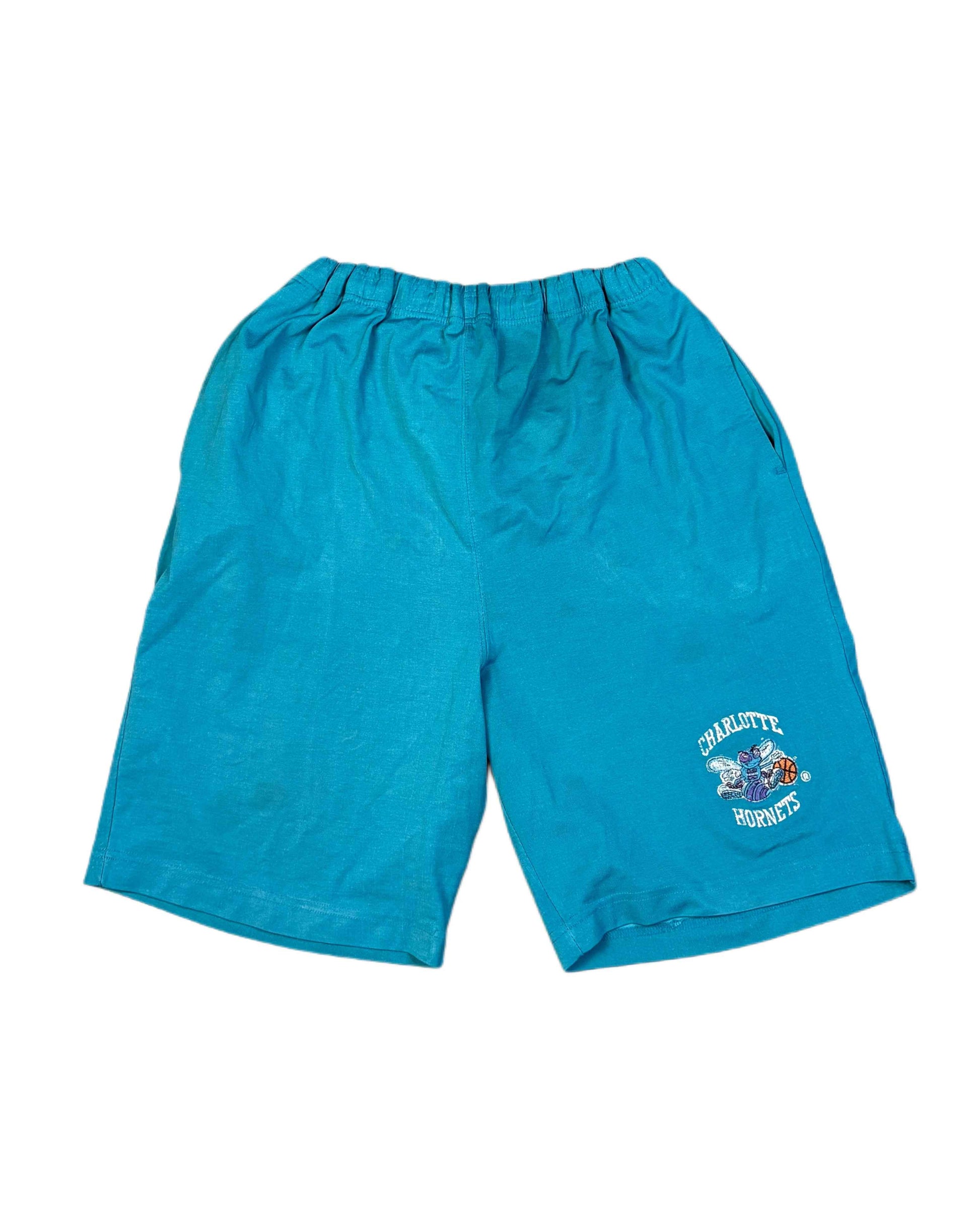 Vintage Starter Charlotte Hornets Basketball Shorts Blue (XL) - Gods Thrift Athens