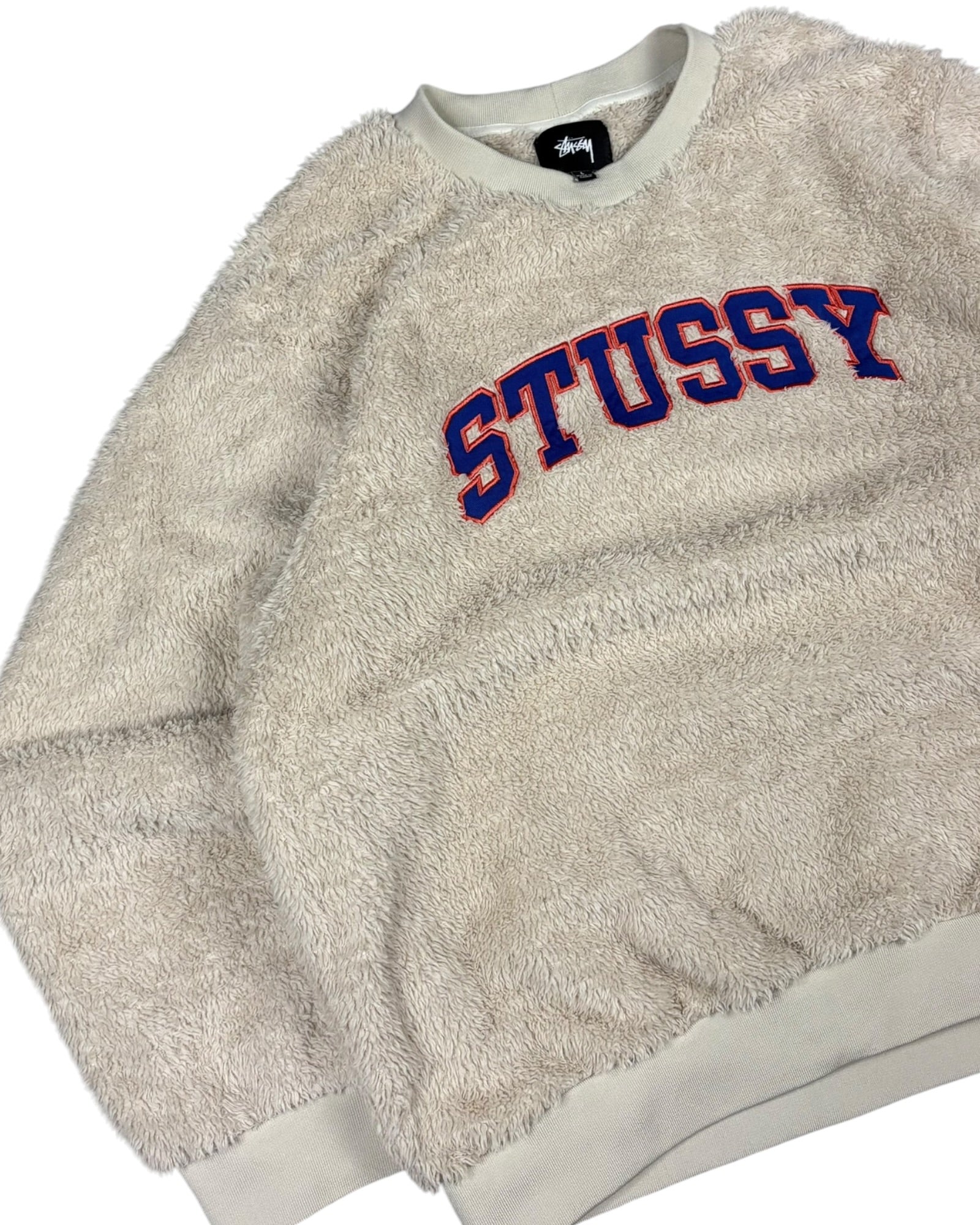 Vintage Stussy Fleece Crewneck | Beige | Size L