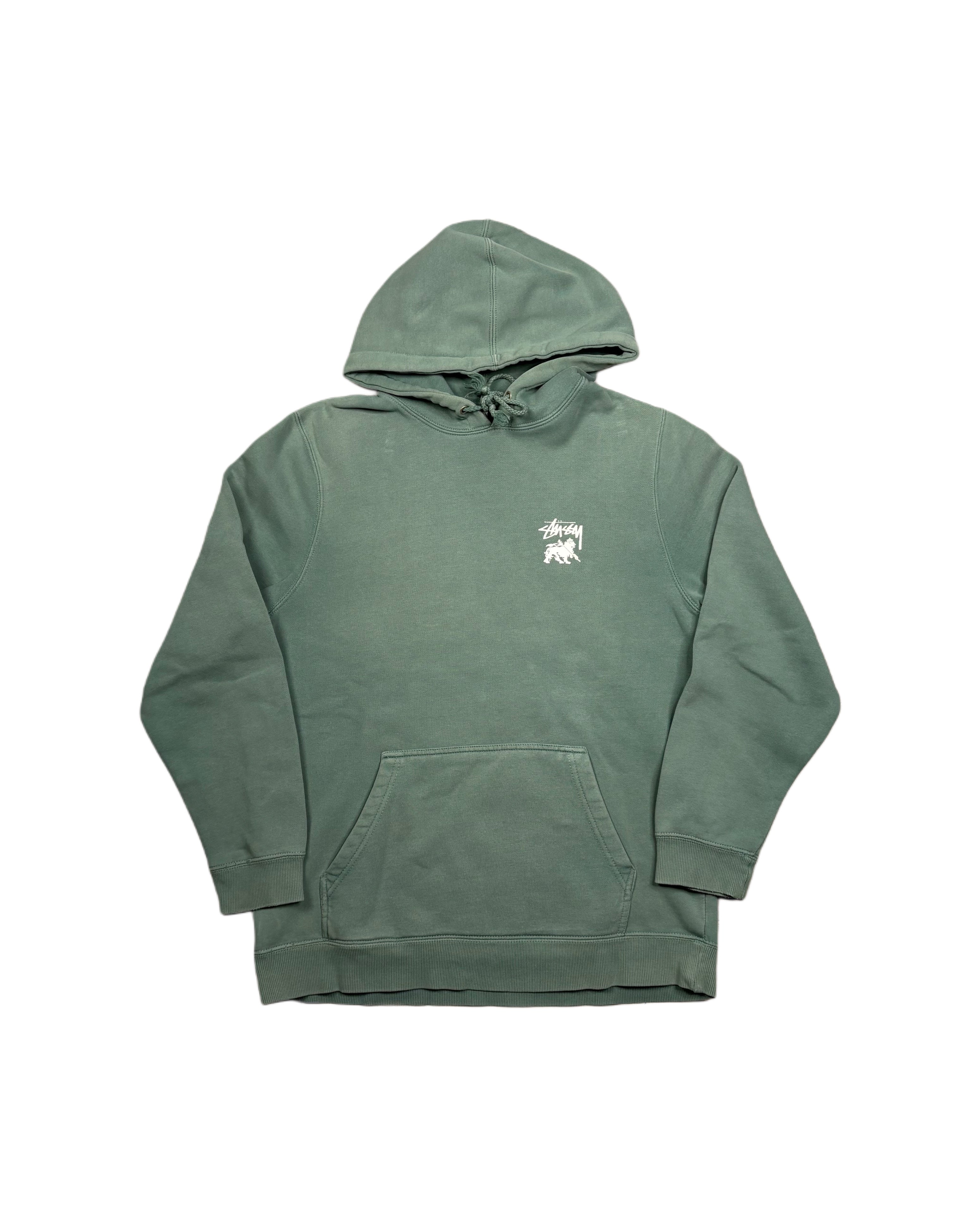 00s Stussy Pattern Hoodie Green (M)
