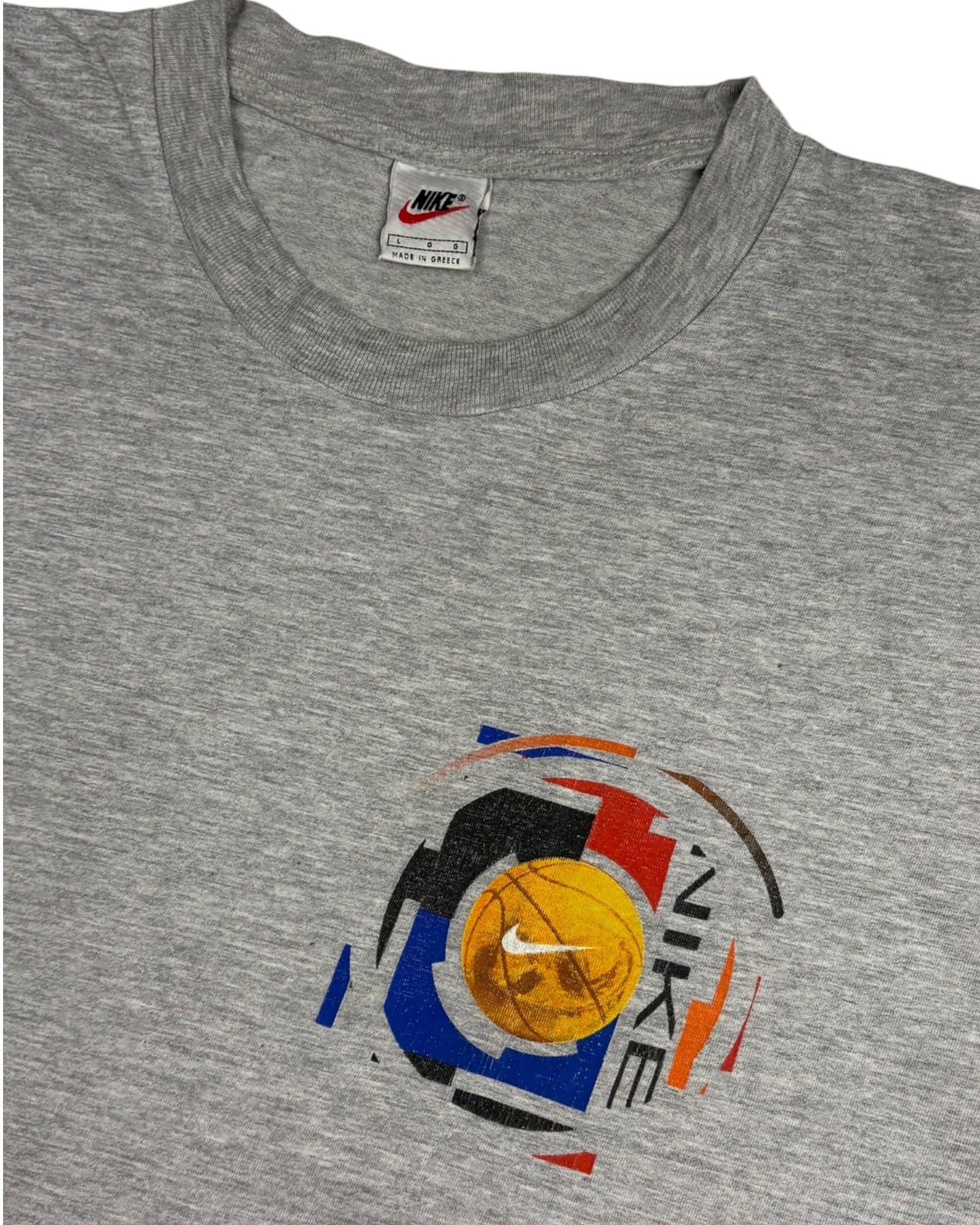Vintage 2000s Nike Basketball Tee | Grey | Size L | Made in Greece