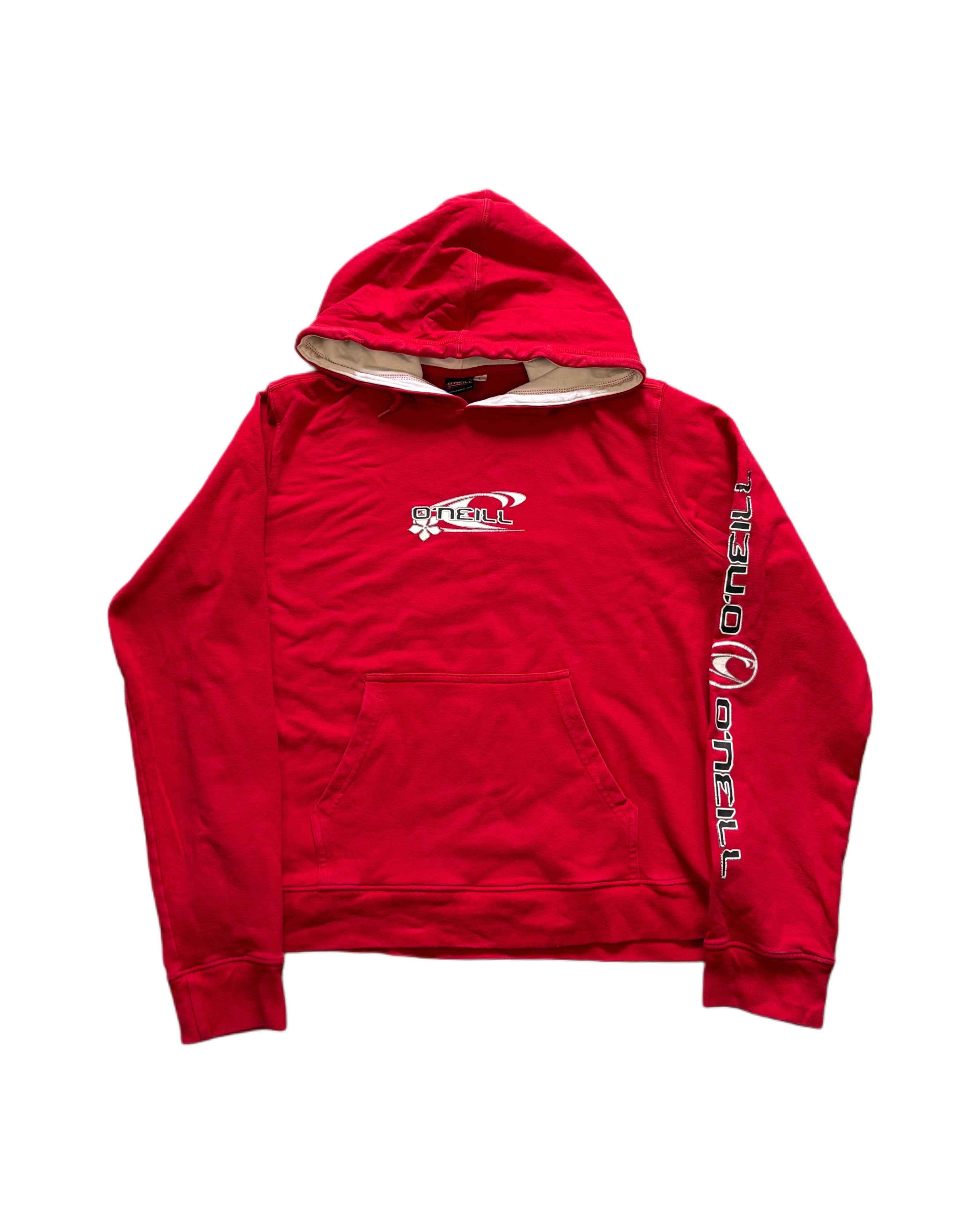 Vintage O'neil Floral Hoodie Red (Womens M)