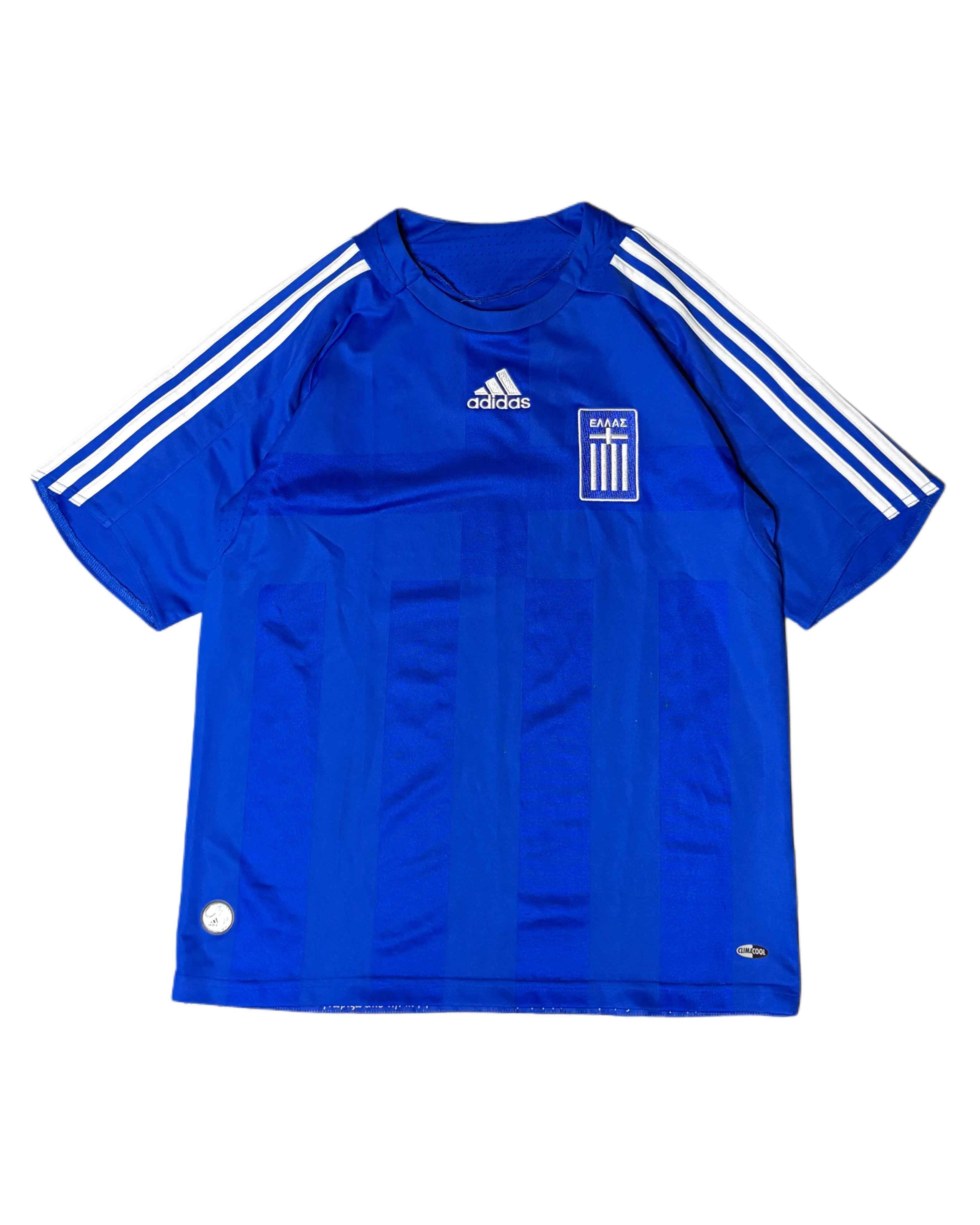 2007-08 Greece National Team Football Tee Blue (S) - Gods Thrift Athens