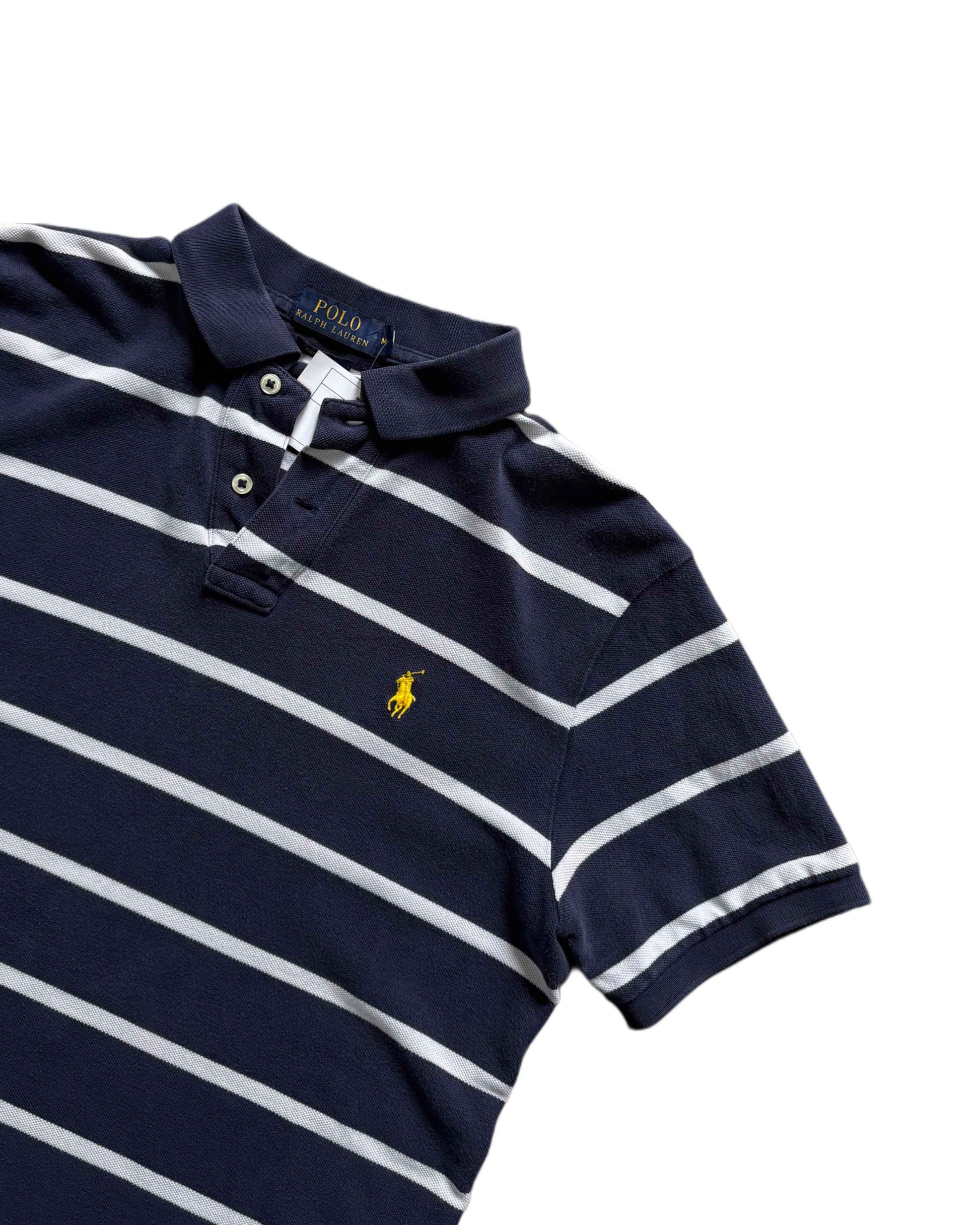 Vintage Polo Ralph Lauren Polo T-shirt Navy Blue (M) - Gods Thrift Athens