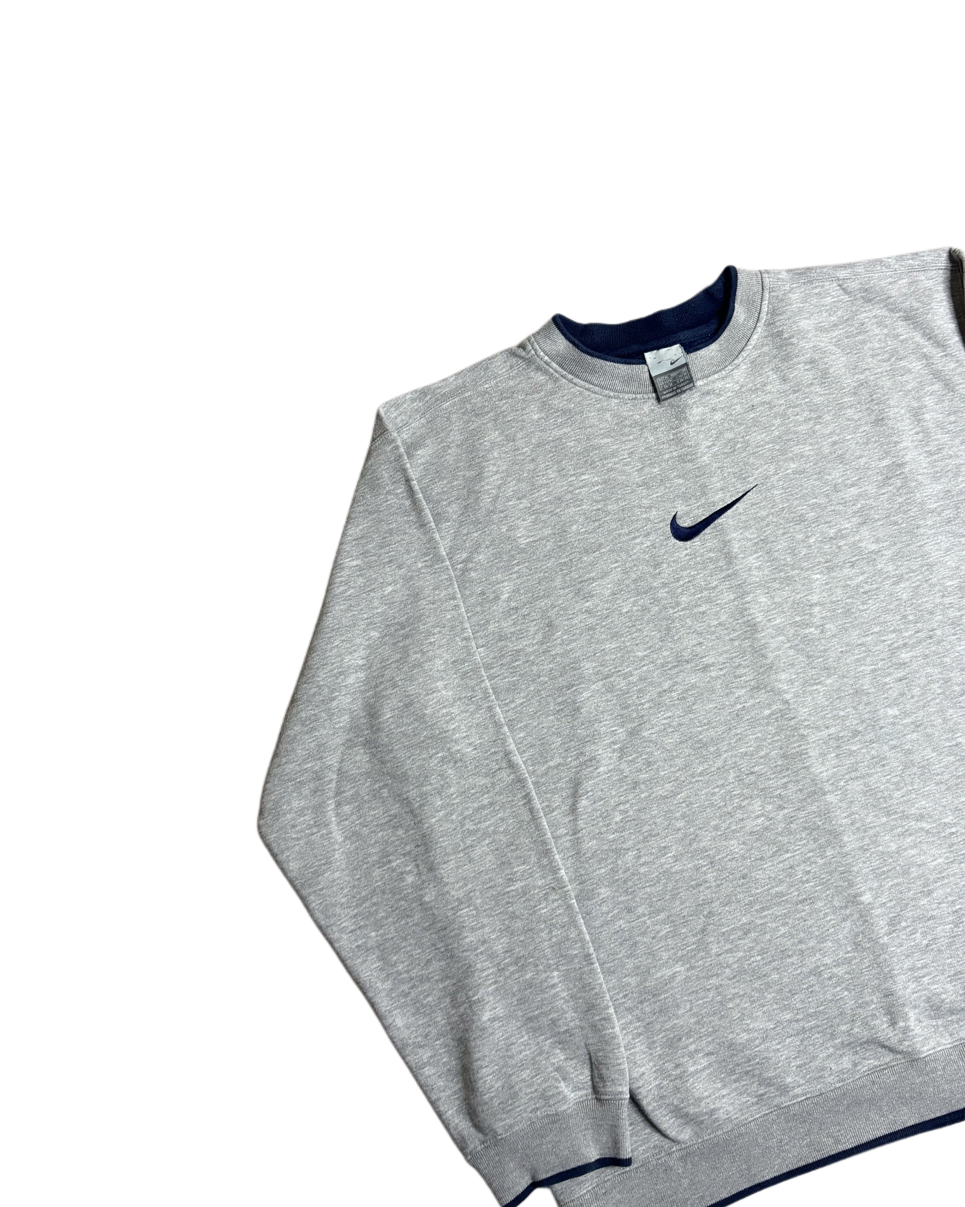 Vintage Nike Center Swoosh Crewneck Grey (XL)