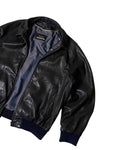 Vintage Trapper Leather Coat Black (L)