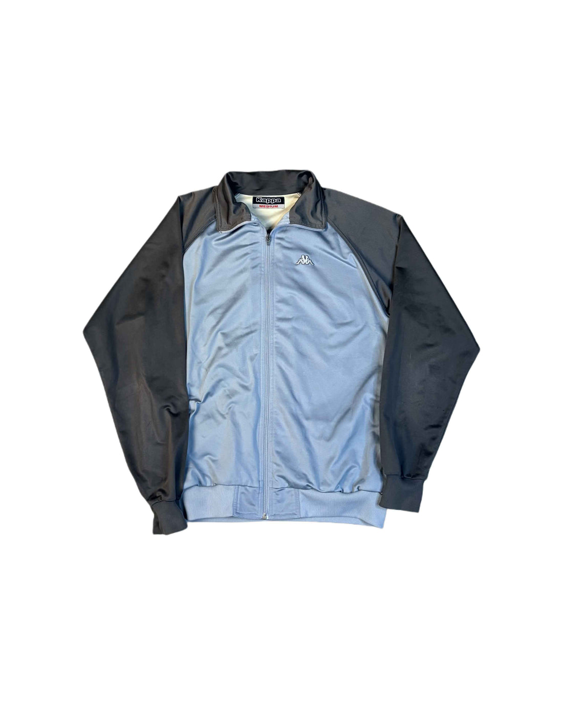 Vintage Kappa Jacket Grey - Baby Blue (M) - Gods Thrift Athens