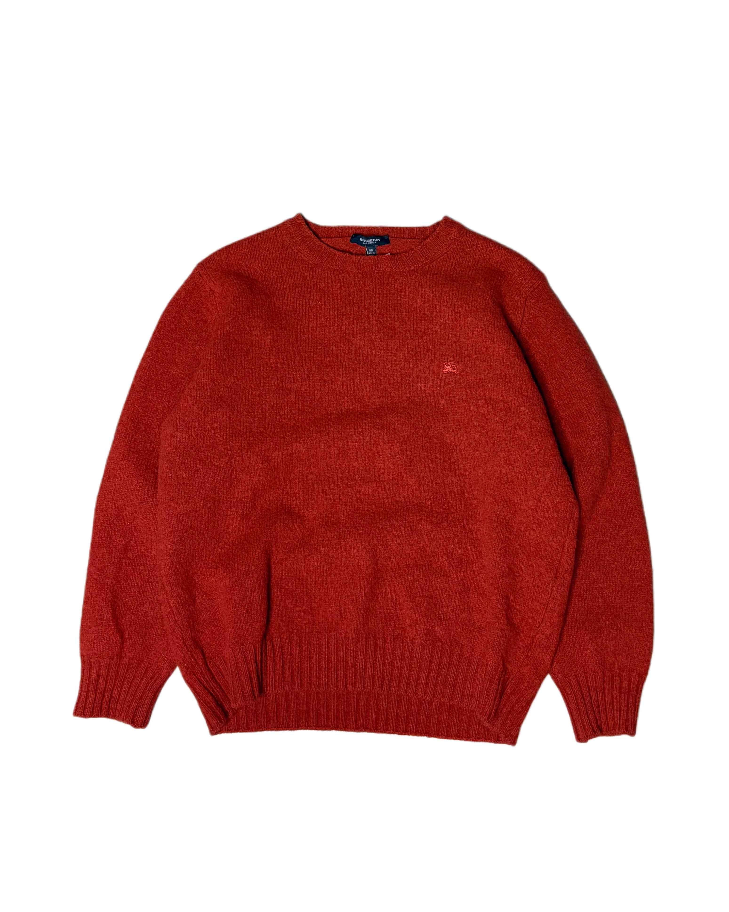 Vintage Burberry Knit Sweater Rust Orange Womens (M) - Gods Thrift Athens