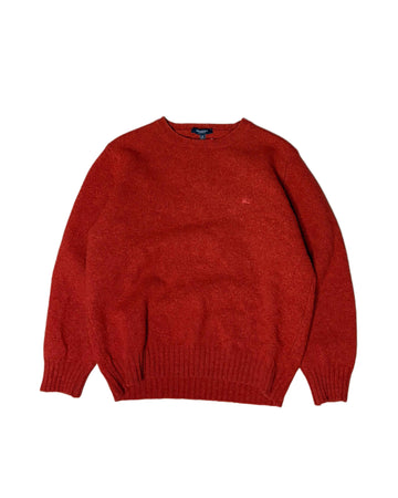 Vintage Burberry Knit Sweater Rust Orange Womens (M) - Gods Thrift Athens