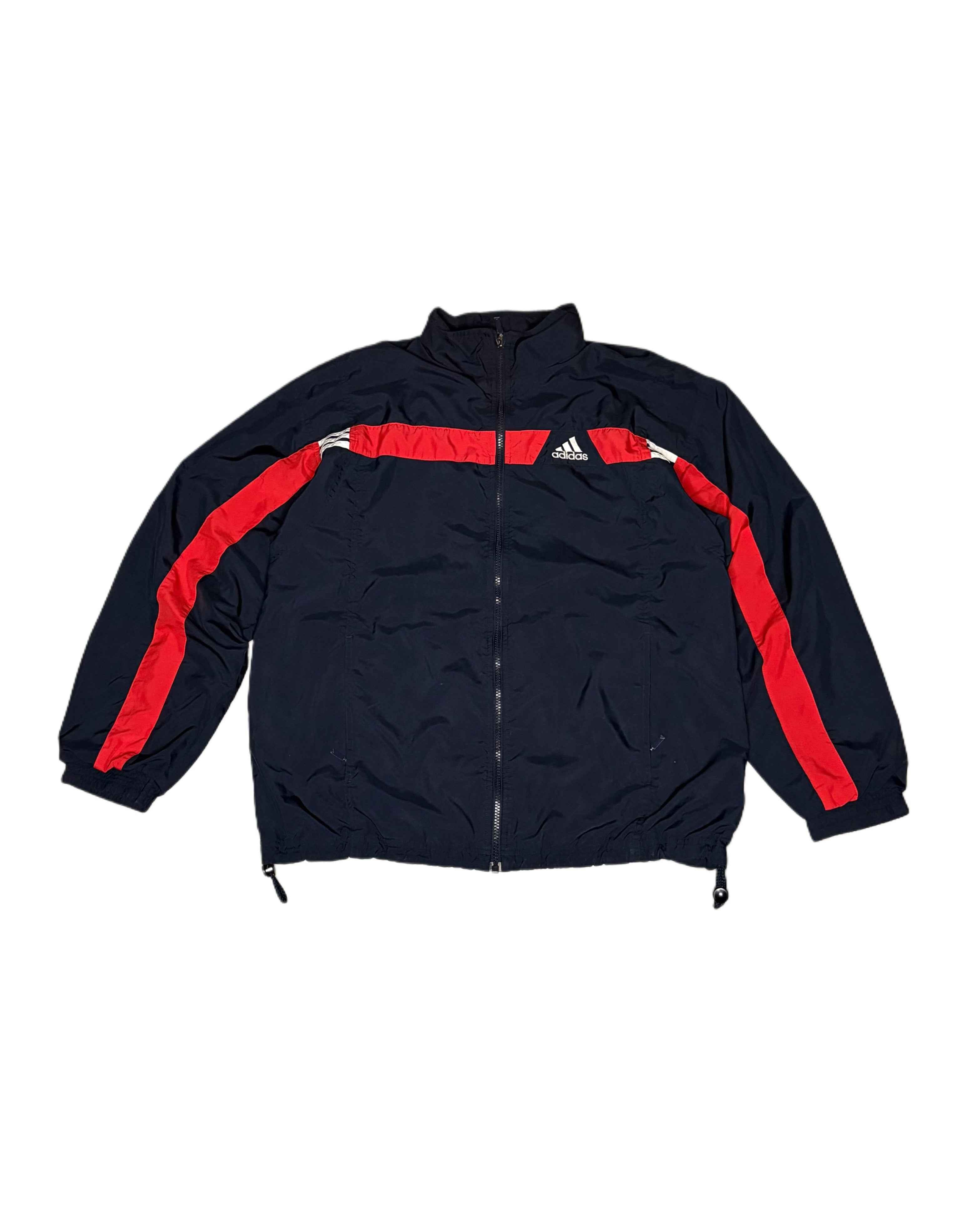Vintage Adidas Sports Jacket Navy Blue (XL) - Gods Thrift Athens
