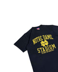Vintage Champion Notre Dame Stadium T-shirt Navy Blue (L) - Gods Thrift Athens