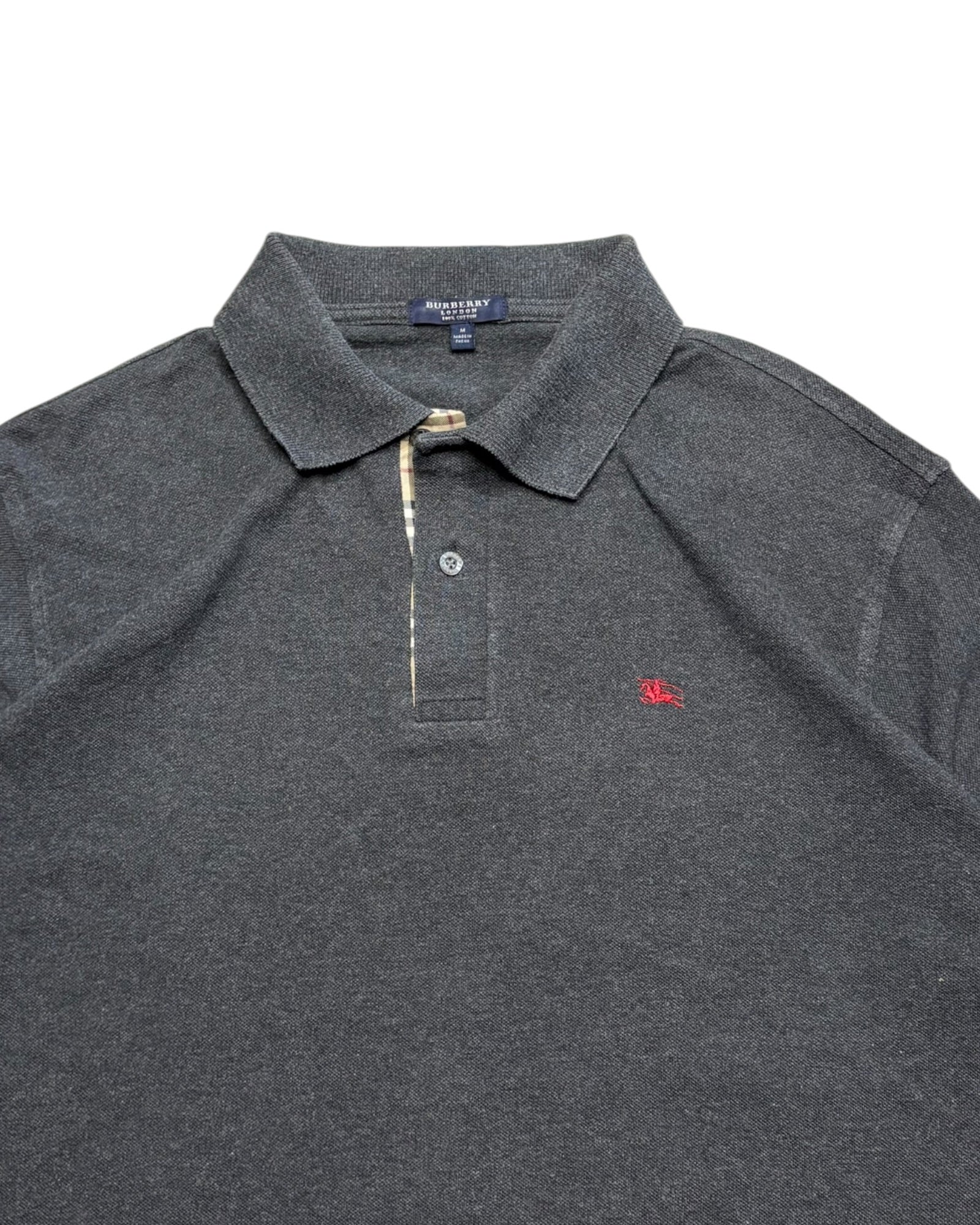 Vintage 2000s Burberry Polo | Grey | Size M | Made in UK