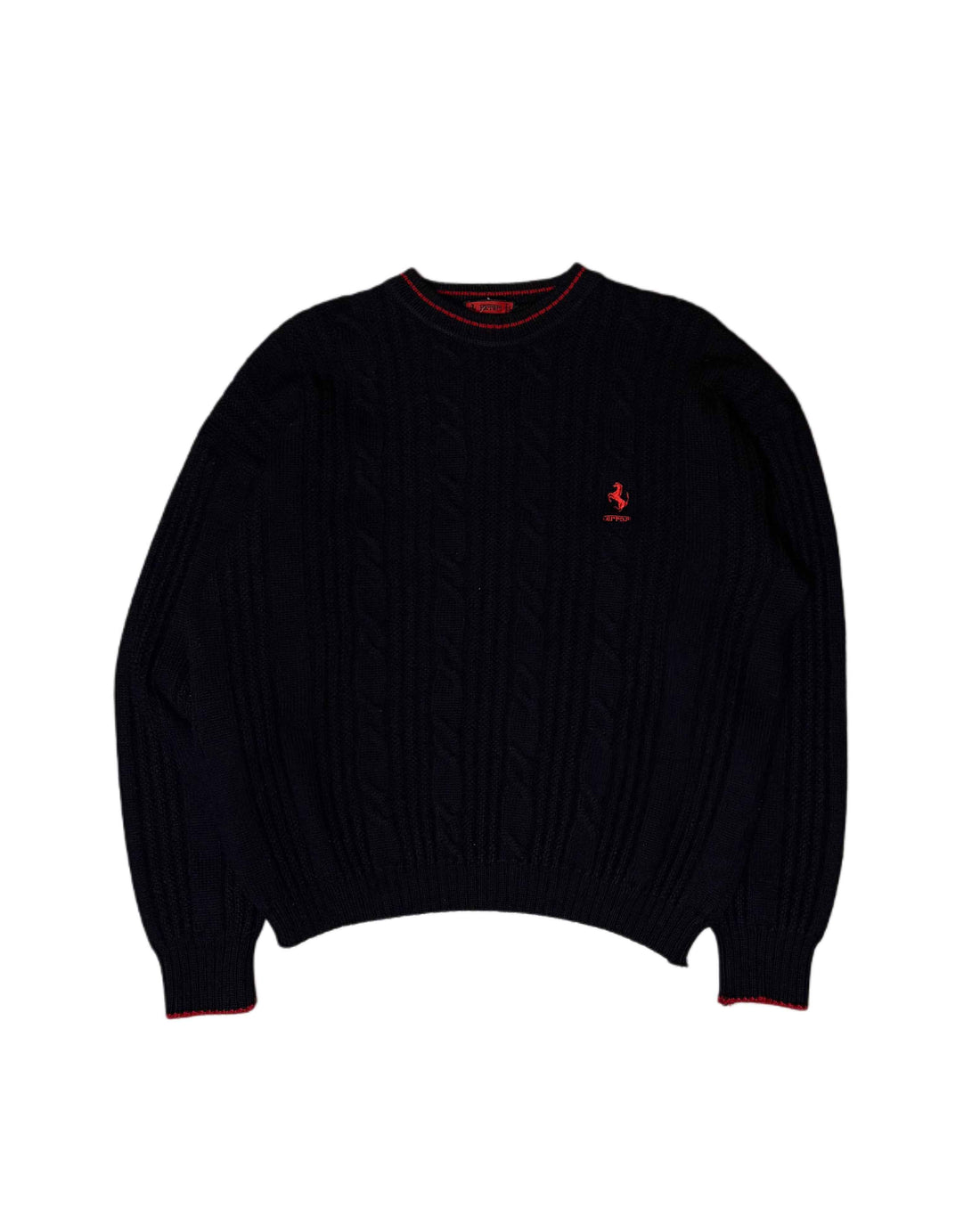 Vintage 1990s Ferrari Knit Sweater Black (M)