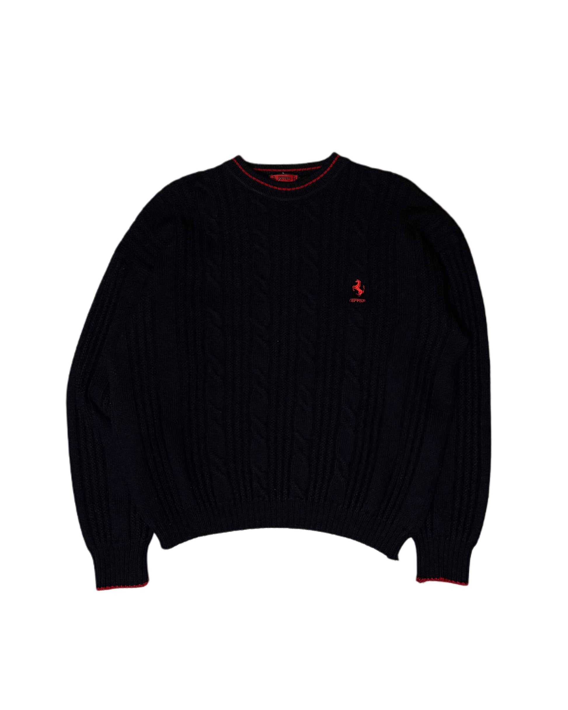Vintage 1990s Ferrari Knit Sweater Black (M)