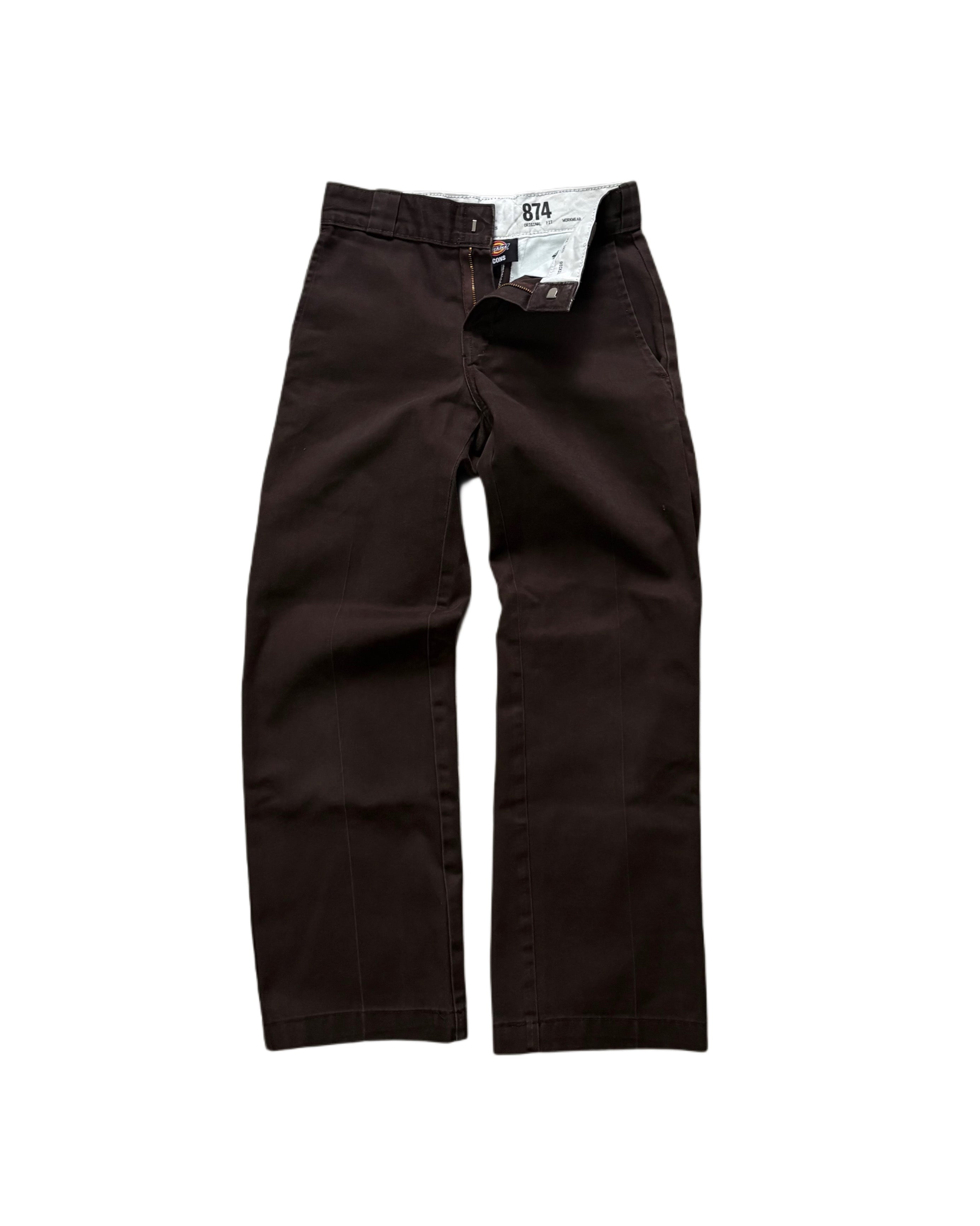 Vintage Dickies 874 Chino Pants Brown (W26 L28) - Gods Thrift Athens