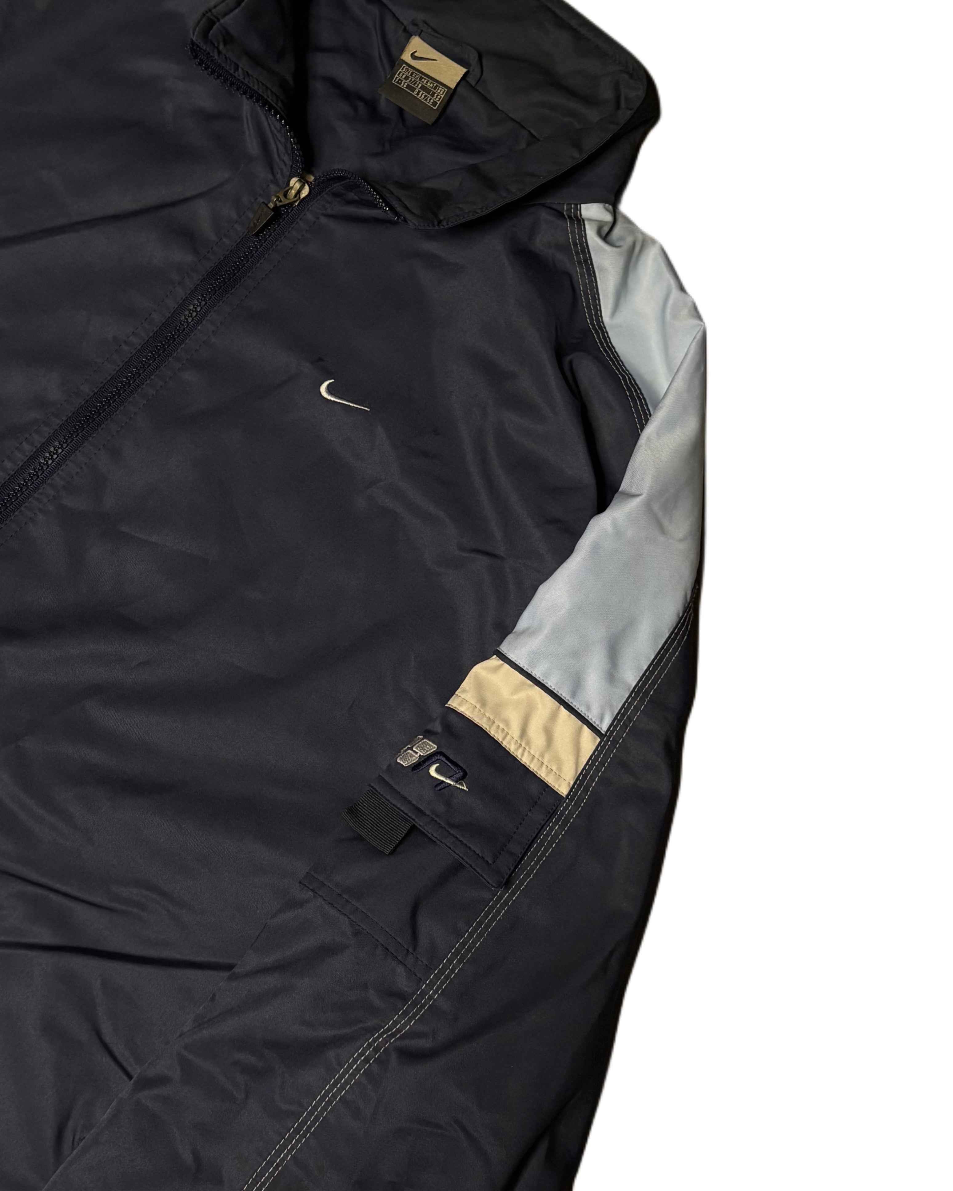 Vintage Nike Sports Jacket Navy Blue (2XL) - Gods Thrift Athens