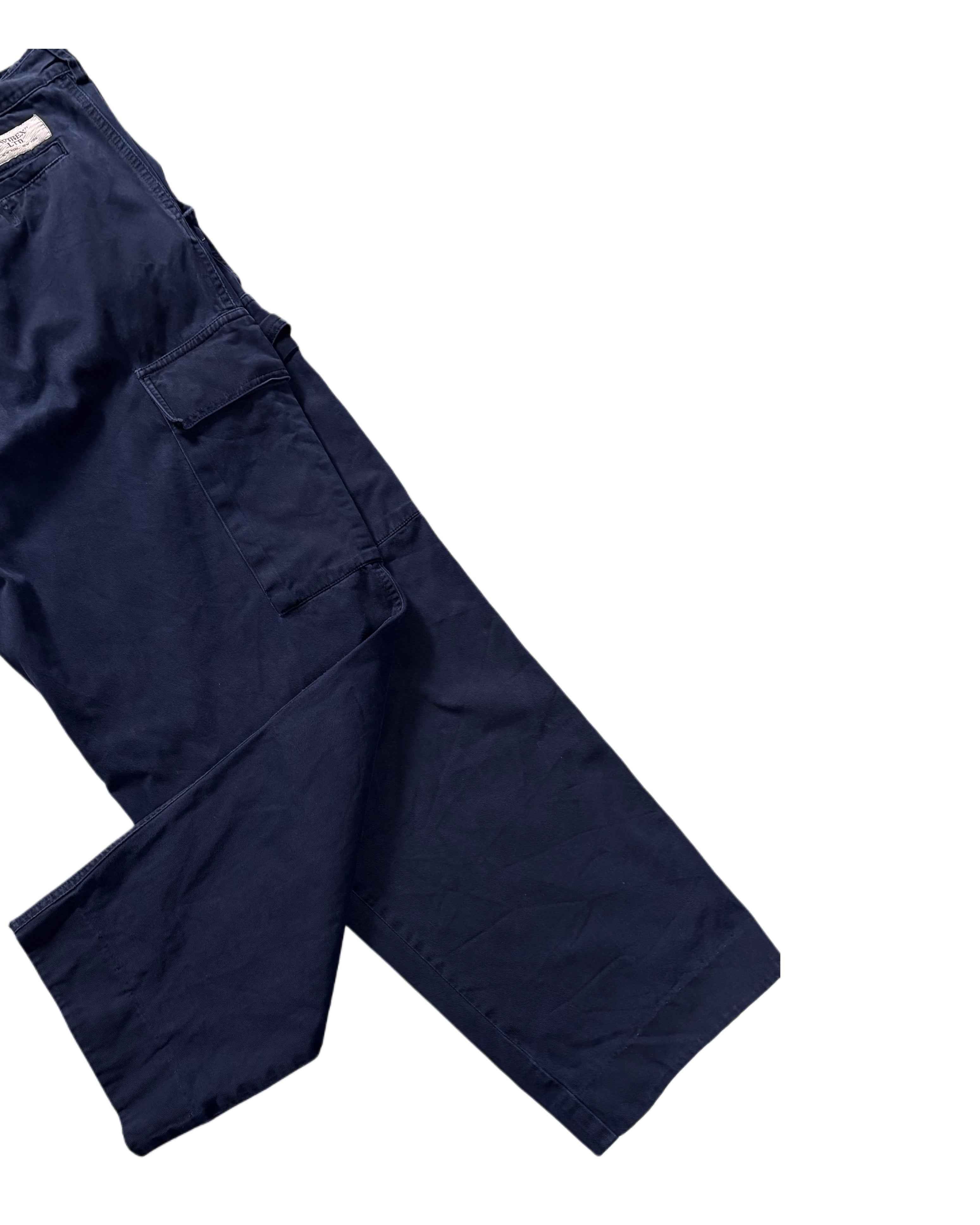 Vintage Avirex Buggy Cargo Pants Navy Blue (W36) - Gods Thrift Athens