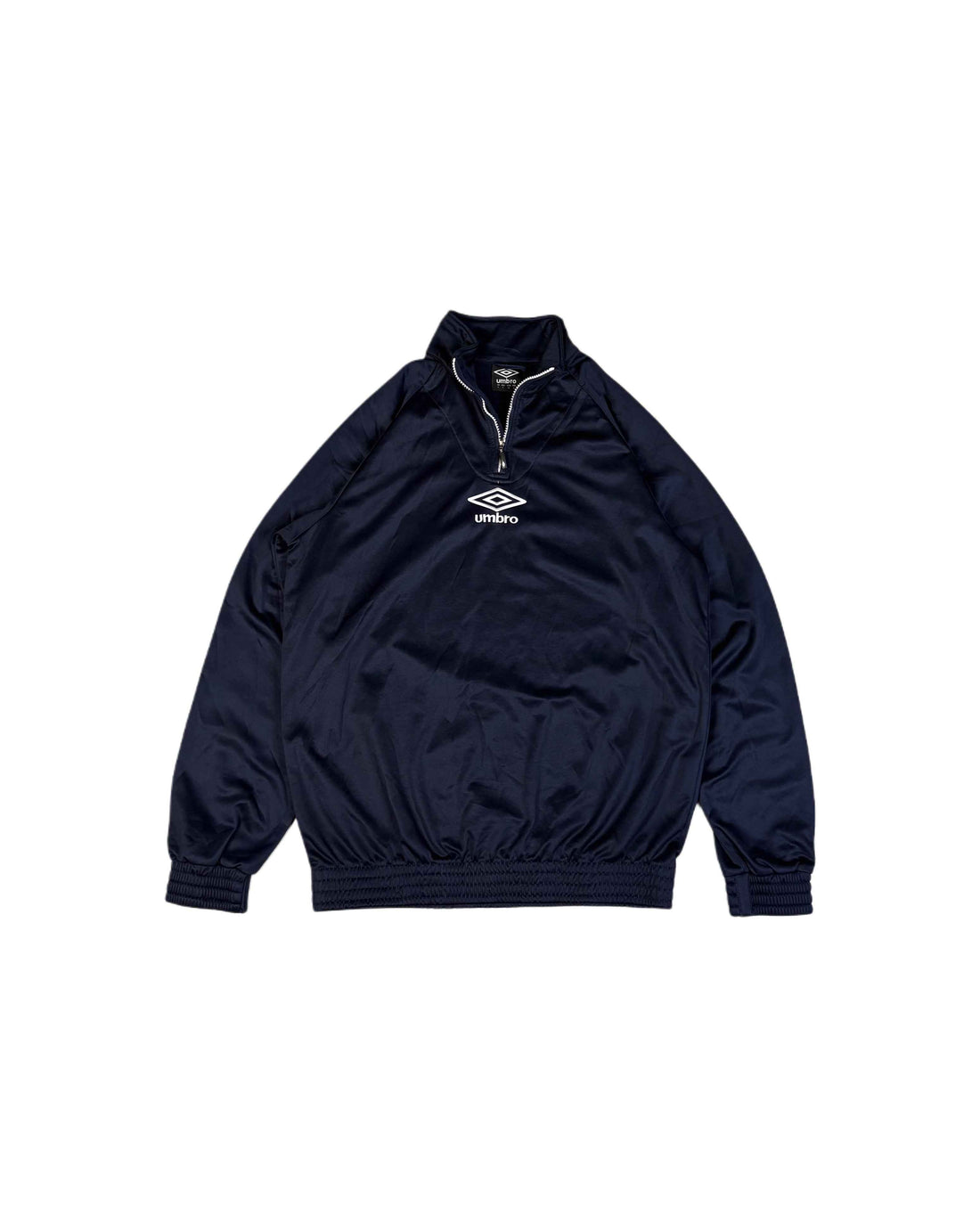 Vintage Umbro 1/4 Zip Track Jacket Navy Blue (L) - Gods Thrift Athens