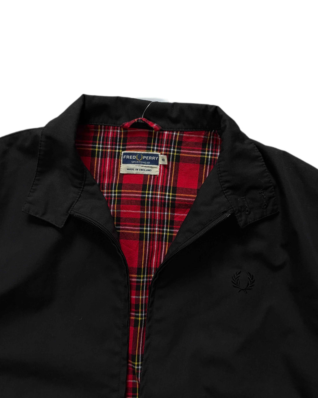90s Fred Perry Made in England Harrington Jacket Black (S) - Gods Thrift Athens