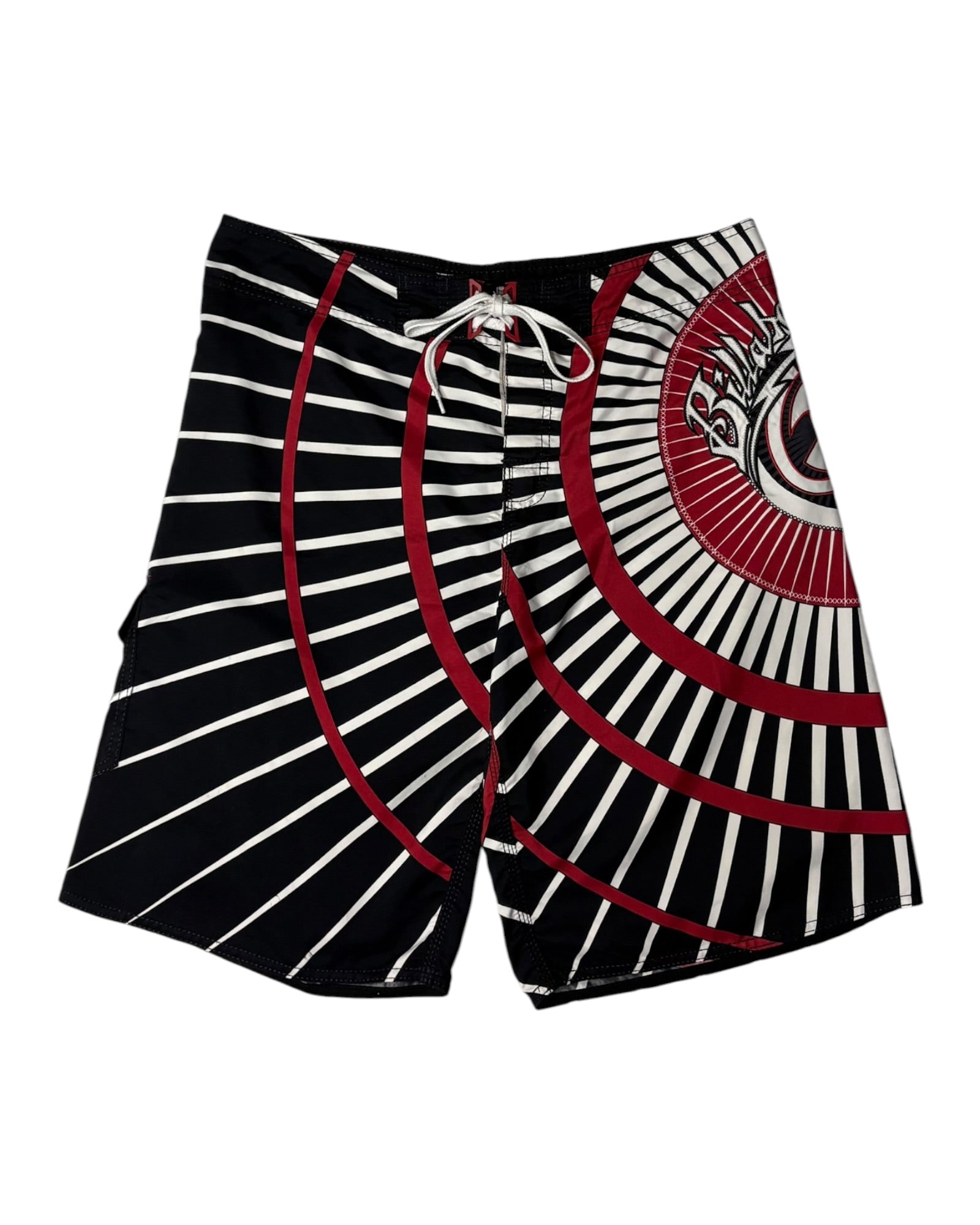 Vintage 2000s Billabong Rising Sun Boardshorts | Black | W36