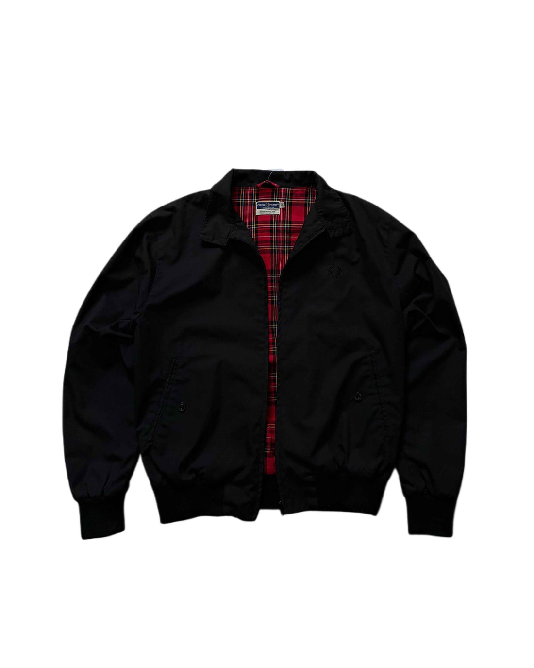 90s Fred Perry Made in England Harrington Jacket Black (S)