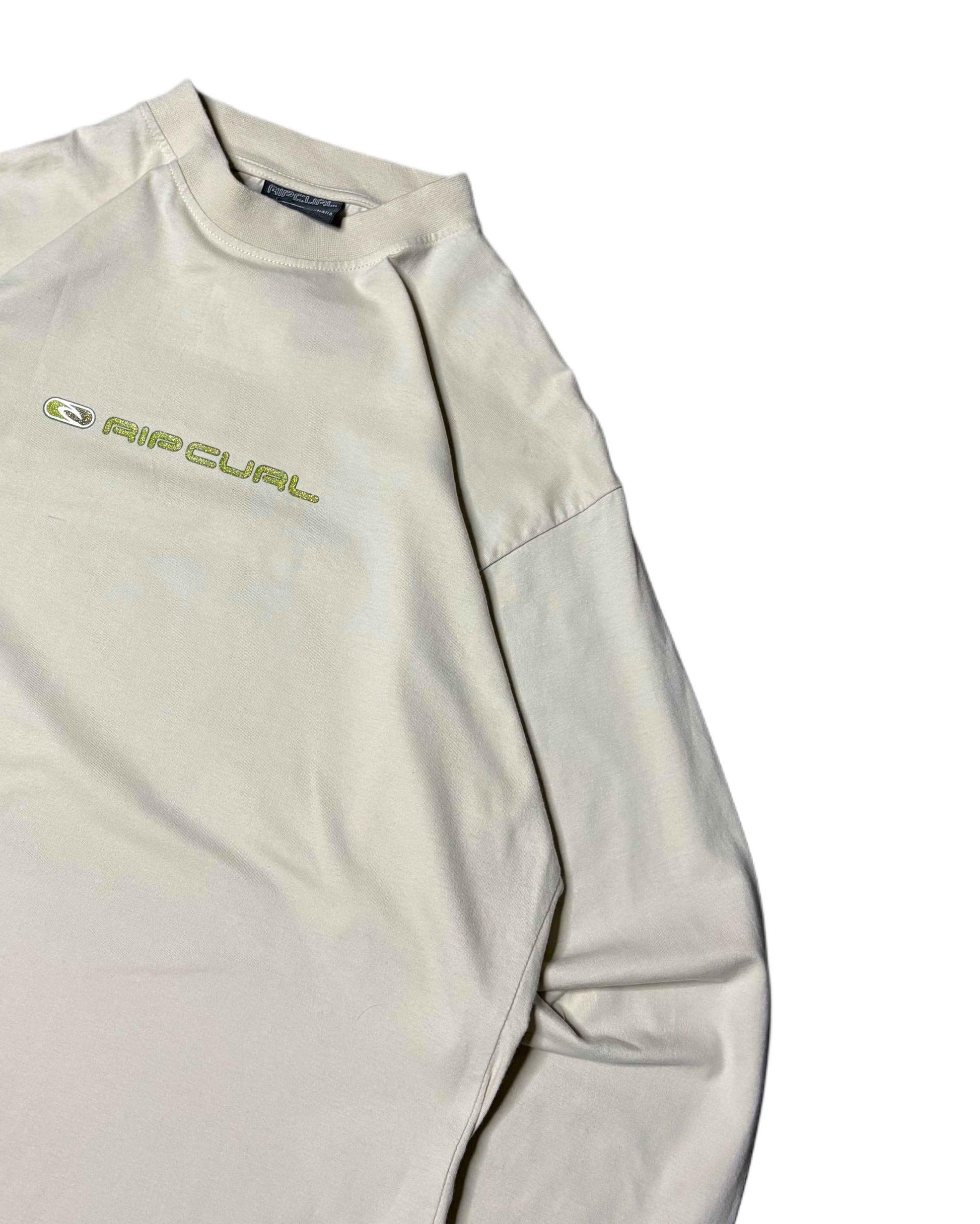 Vintage Rip Curl Longsleeve T-shirt Cream (M) - Gods Thrift Athens