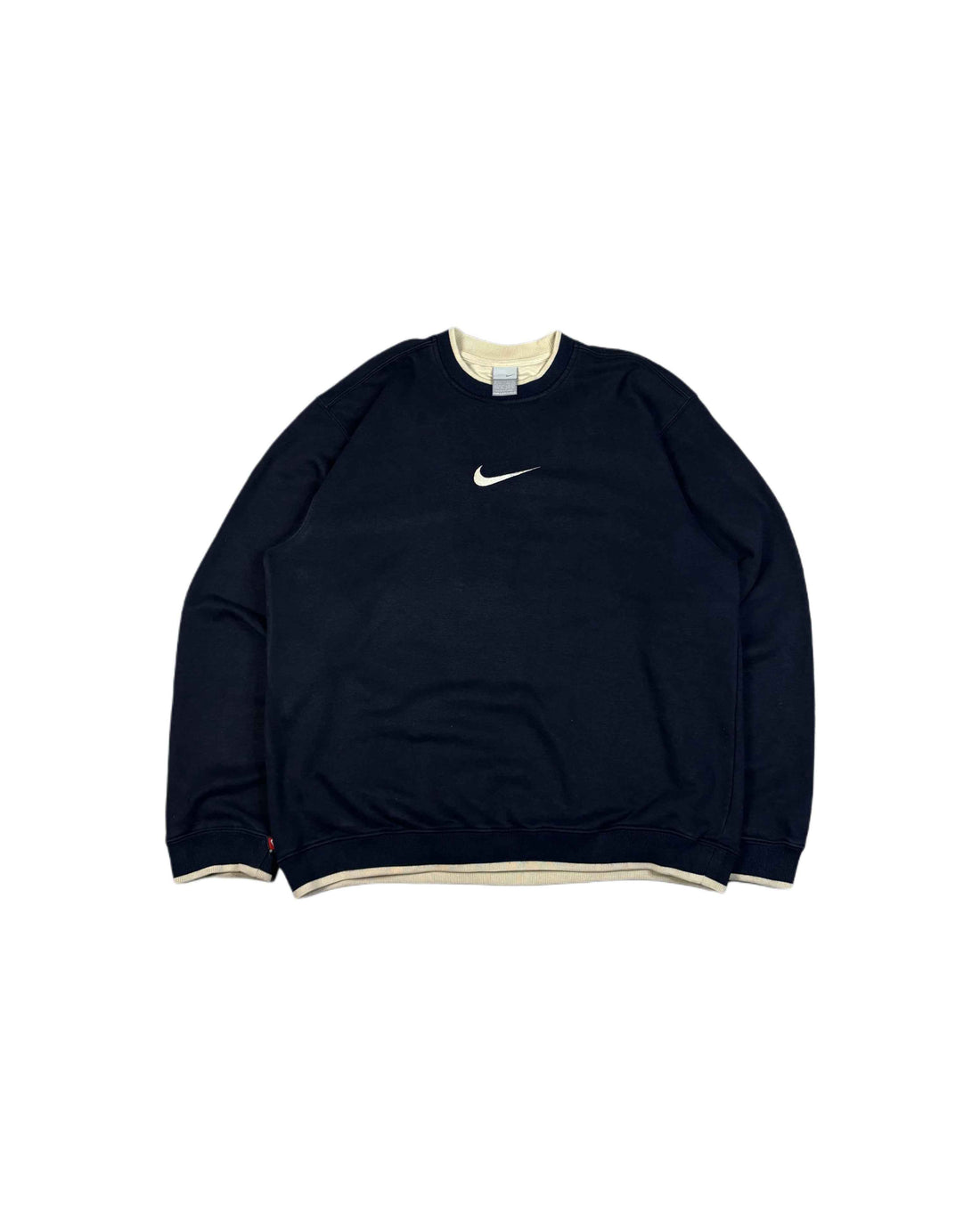 Vintage Nike Center Swoosh Crewneck Navy Blue (M) - Gods Thrift Athens
