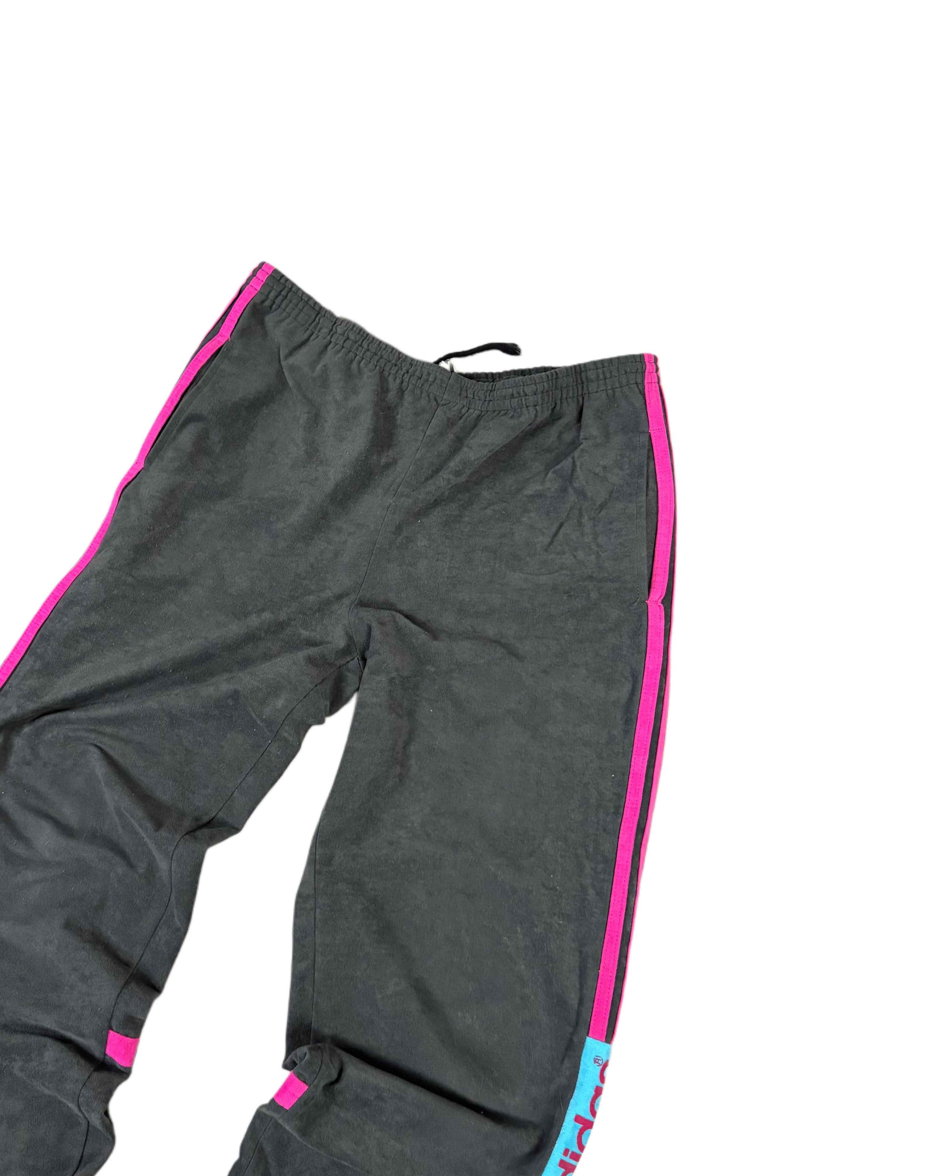 Vintage 80s Adidas Suede Sweatpants Grey (M)