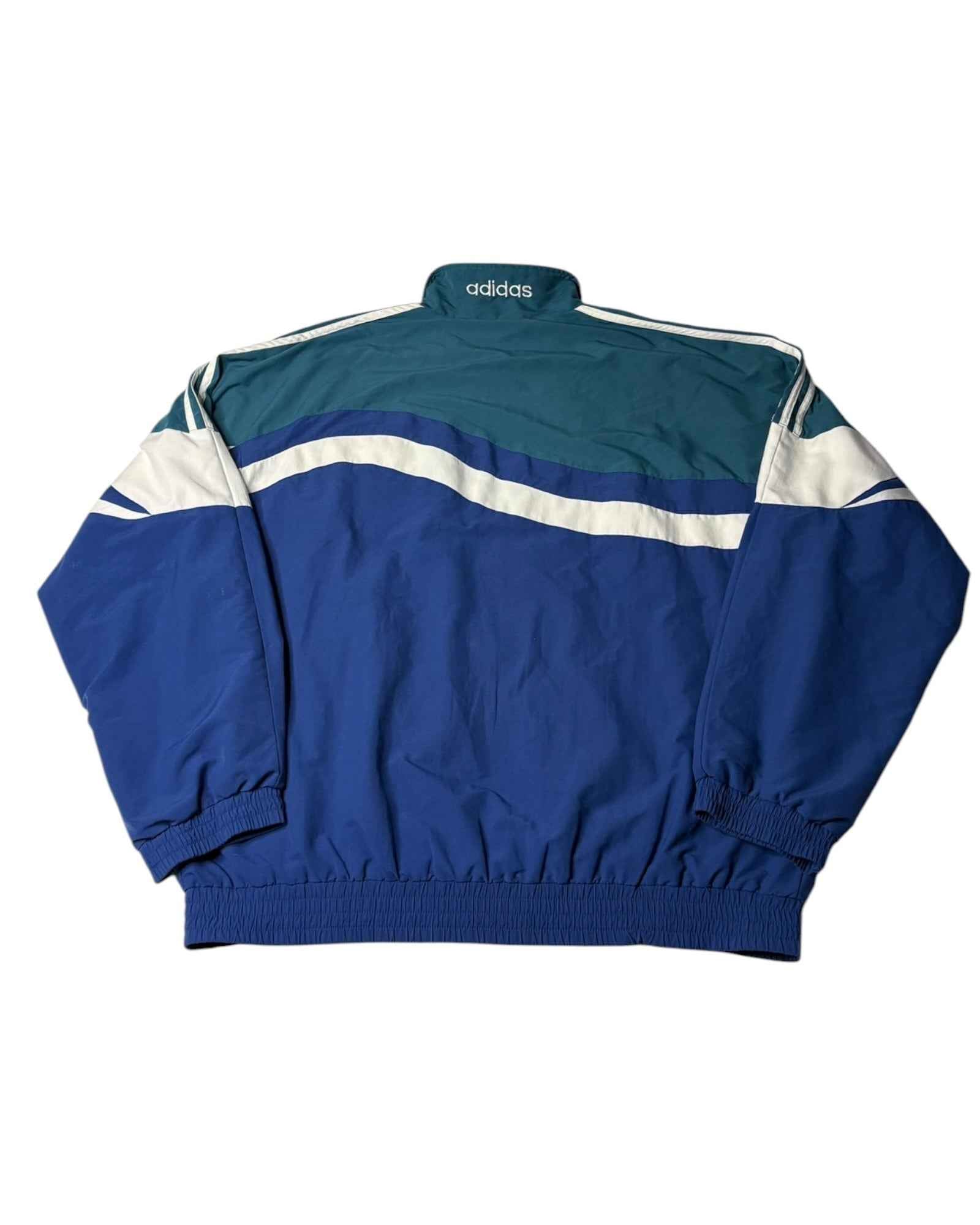 Vintage Late 80s Adidas Track Jacket | Navy / Petrol / White