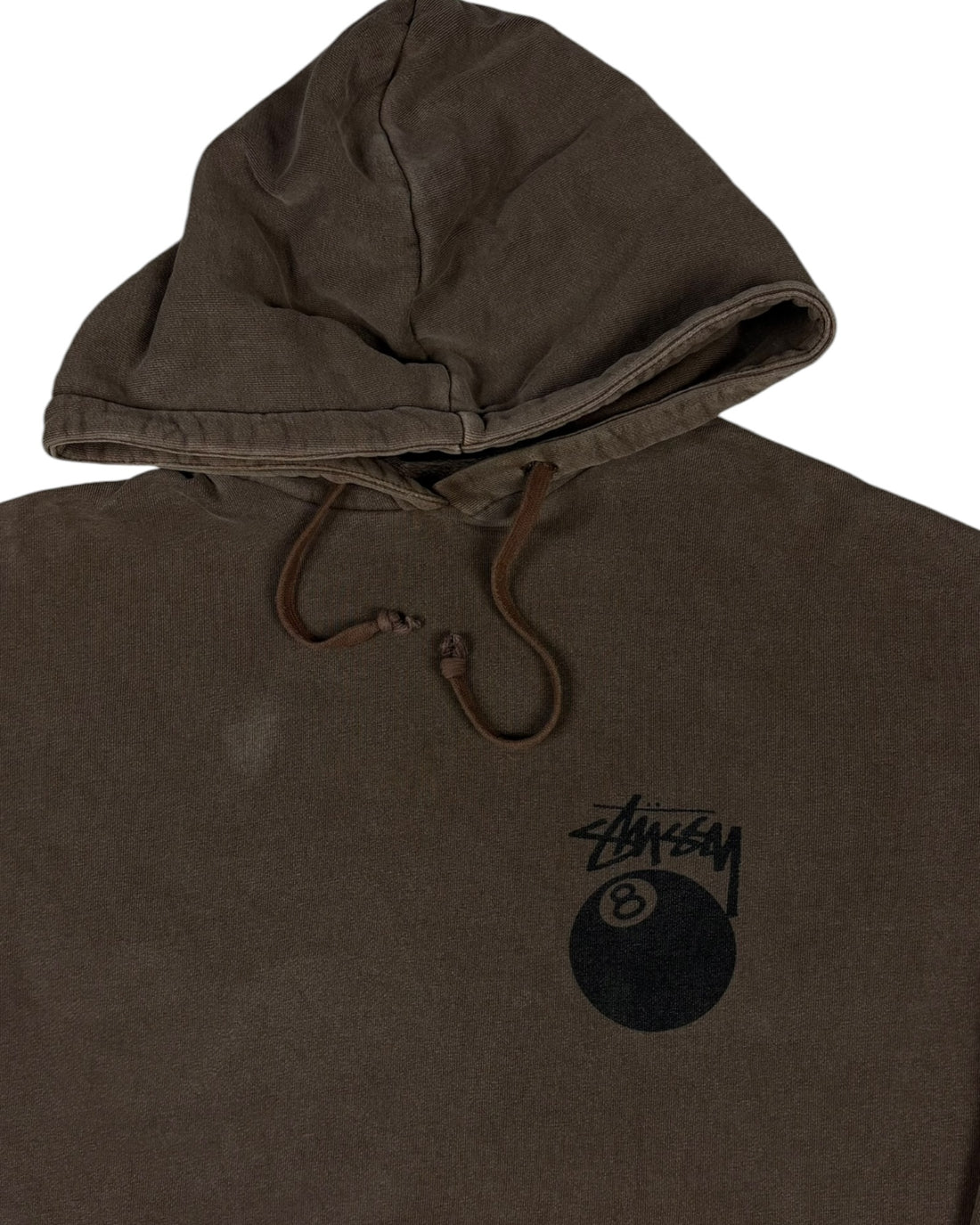 Vintage Stussy Eight Ball Hoodie | Brown | Size S Tag — Fits M/L