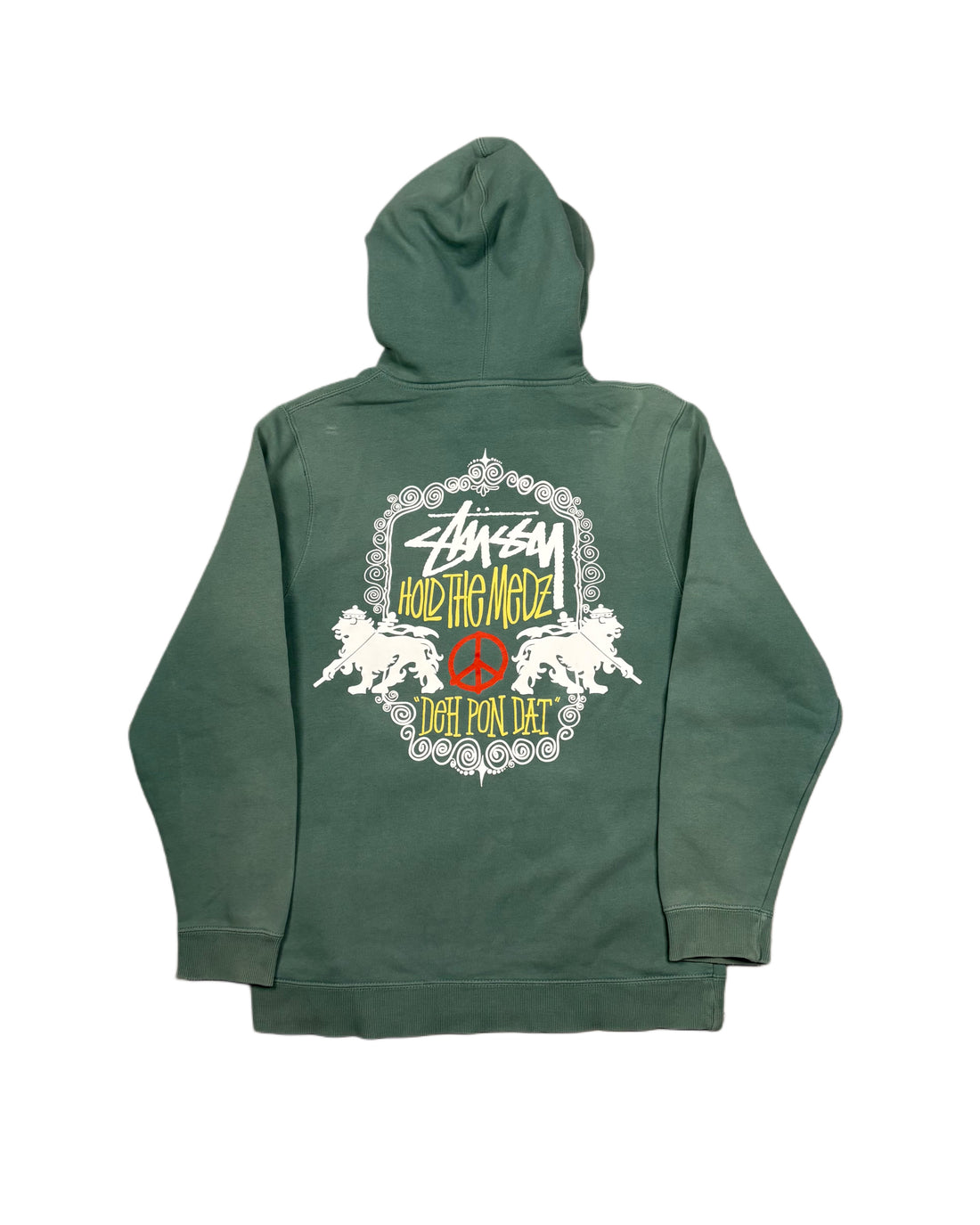00s Stussy Pattern Hoodie Green (M)