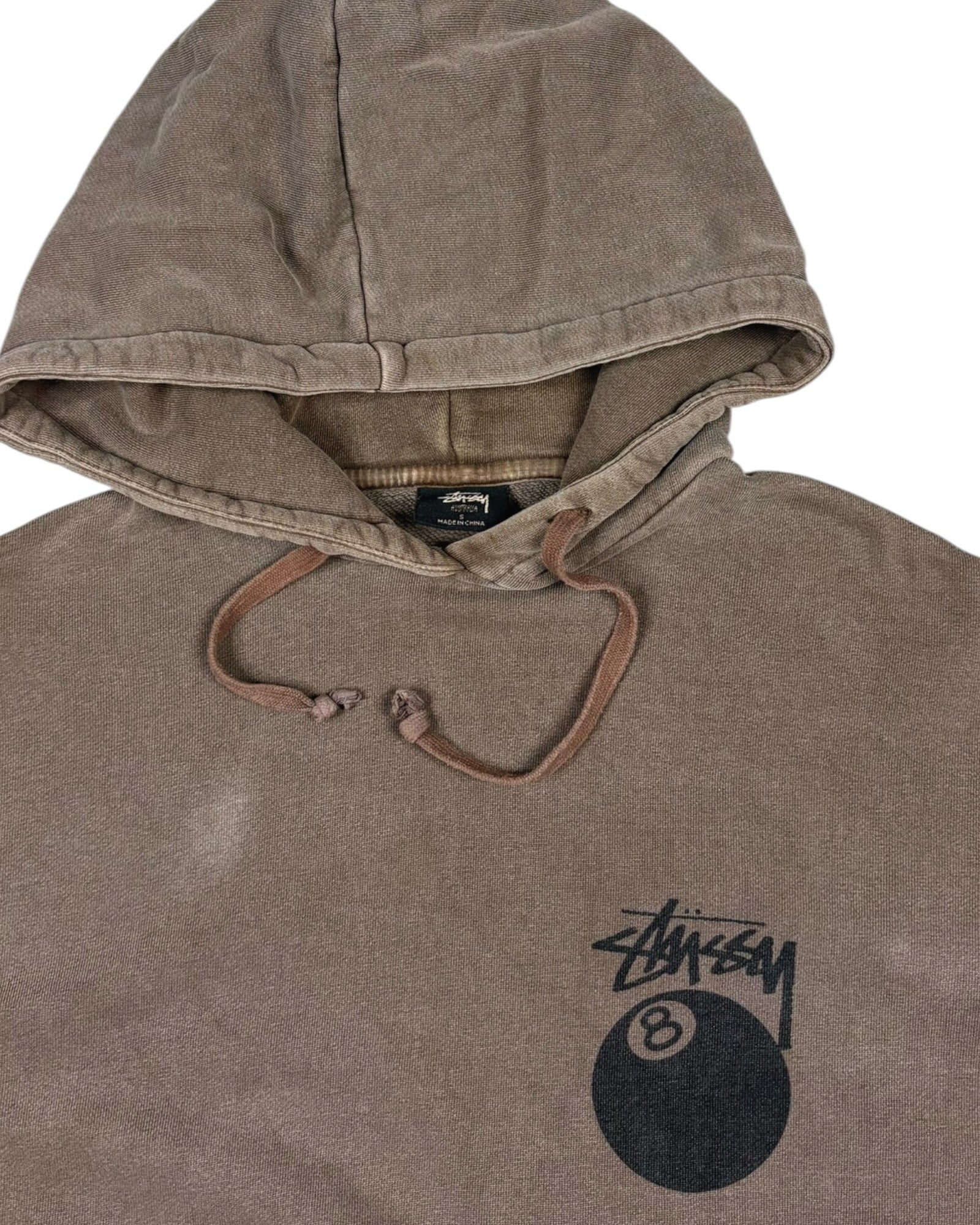 Vintage Stussy Eight Ball Hoodie | Brown | Size S Tag — Fits M/L