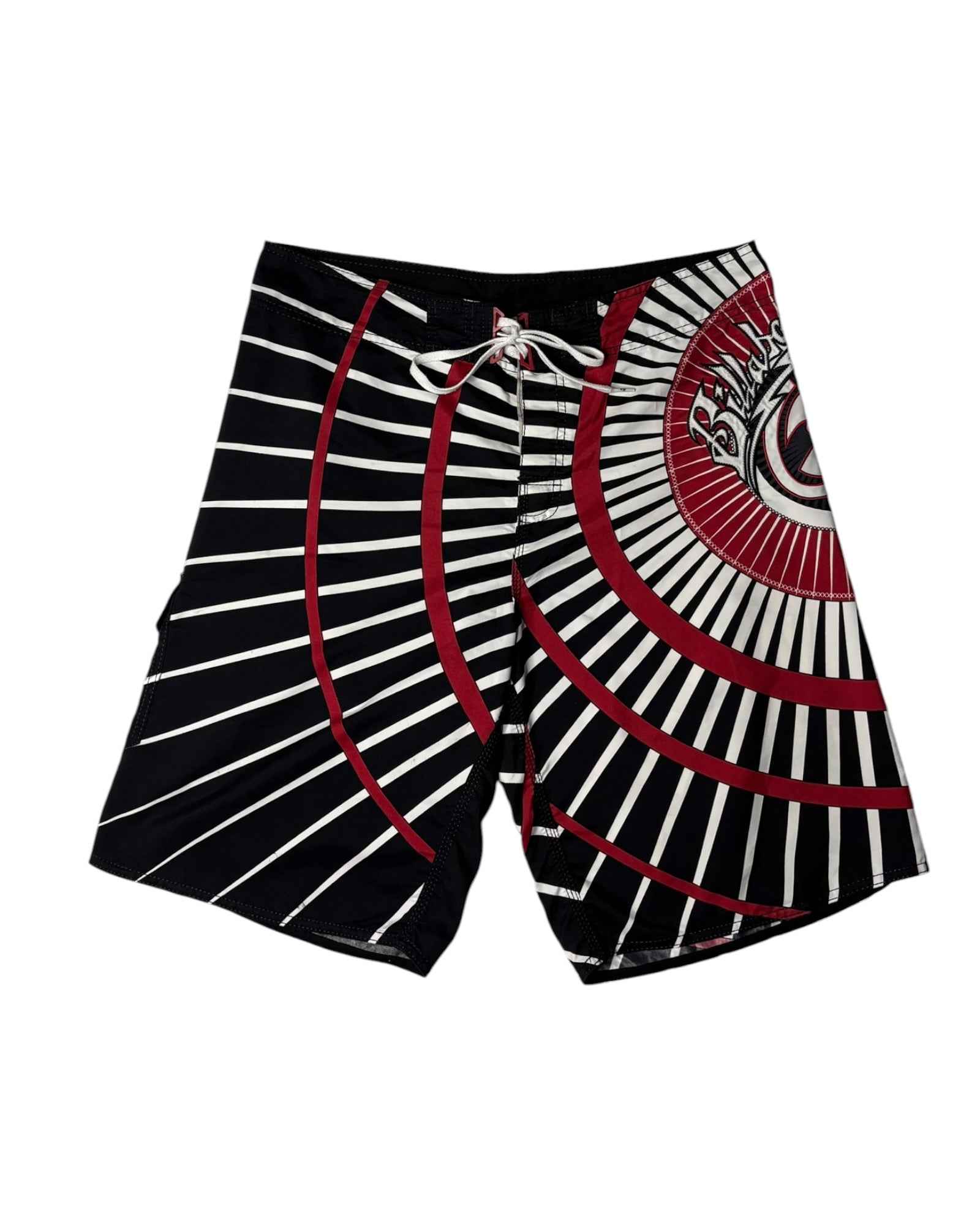 Vintage 2000s Billabong Rising Sun Boardshorts | Black | W36