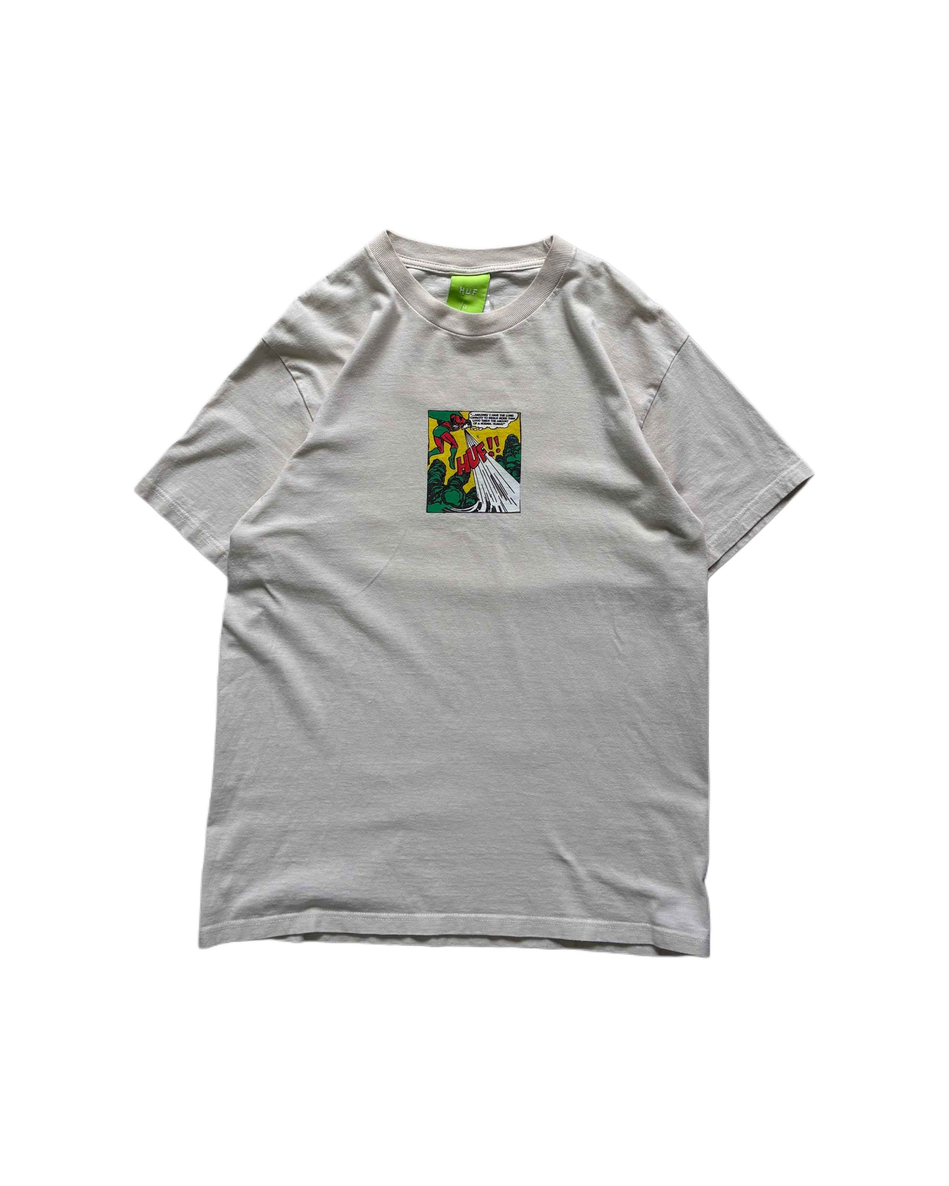 Huf T-shirt Cream (M) - Gods Thrift Athens