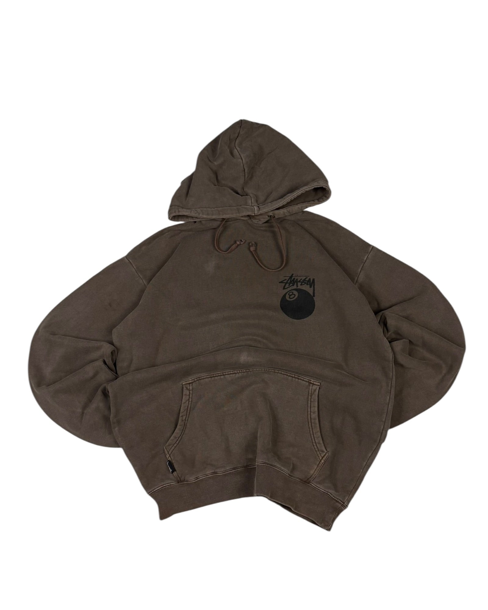 Vintage Stussy Eight Ball Hoodie | Brown | Size S Tag — Fits M/L
