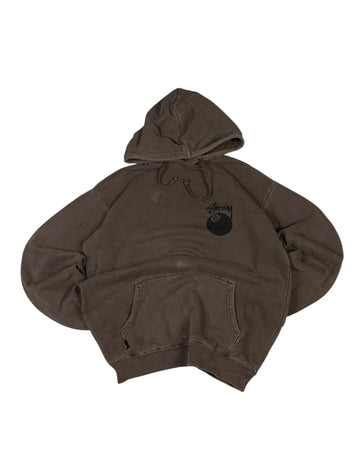 Vintage Stussy Eight Ball Hoodie | Brown | Size S Tag — Fits M/L