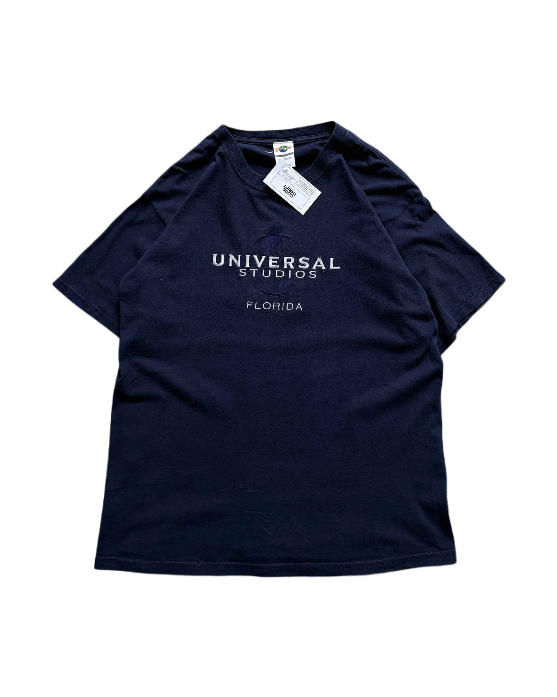 Vintage Universal Studios Florida T-shirt Navy Blue (L) - Gods Thrift Athens