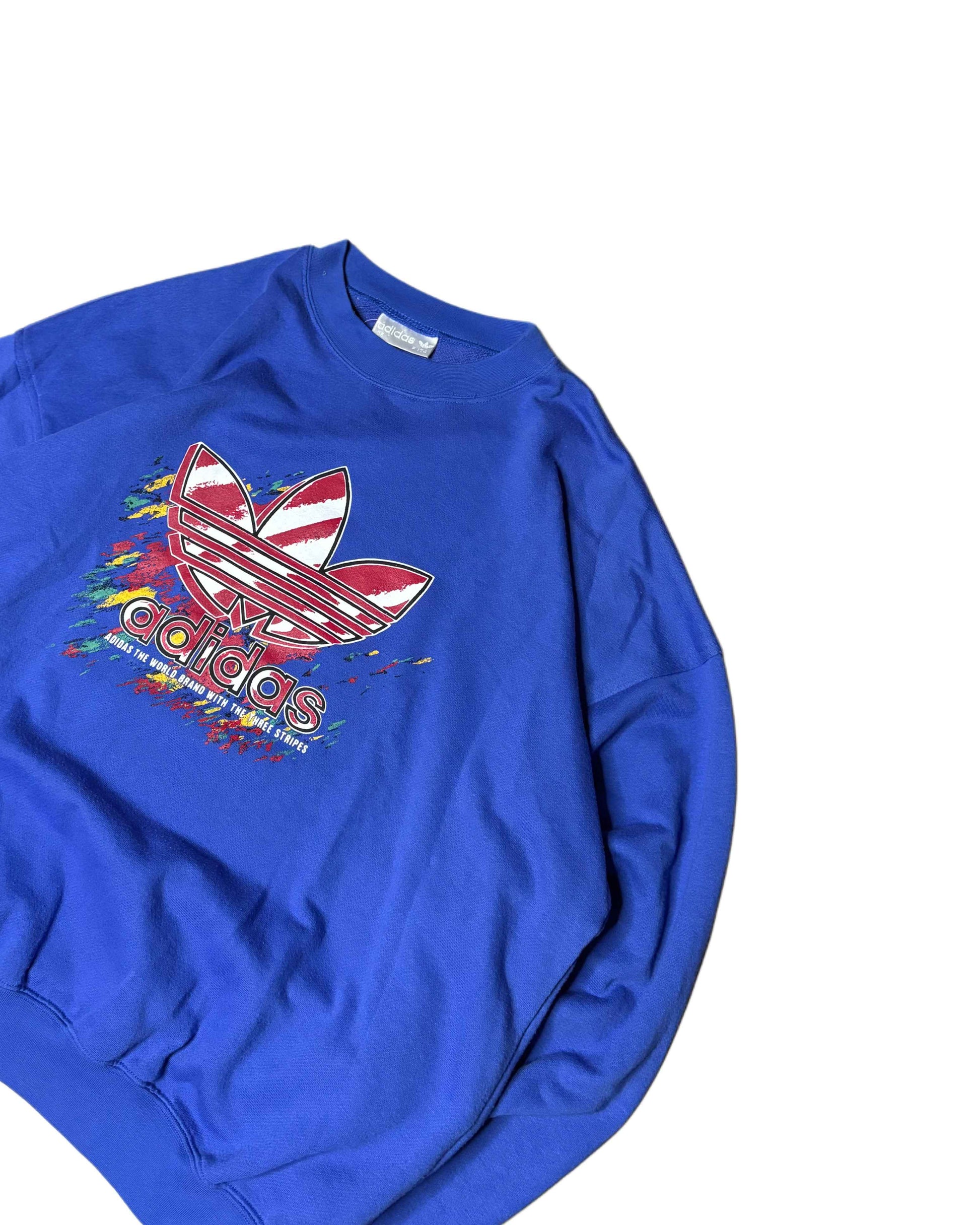 Vintage Adidas Crewneck Blue (M) - Gods Thrift Athens