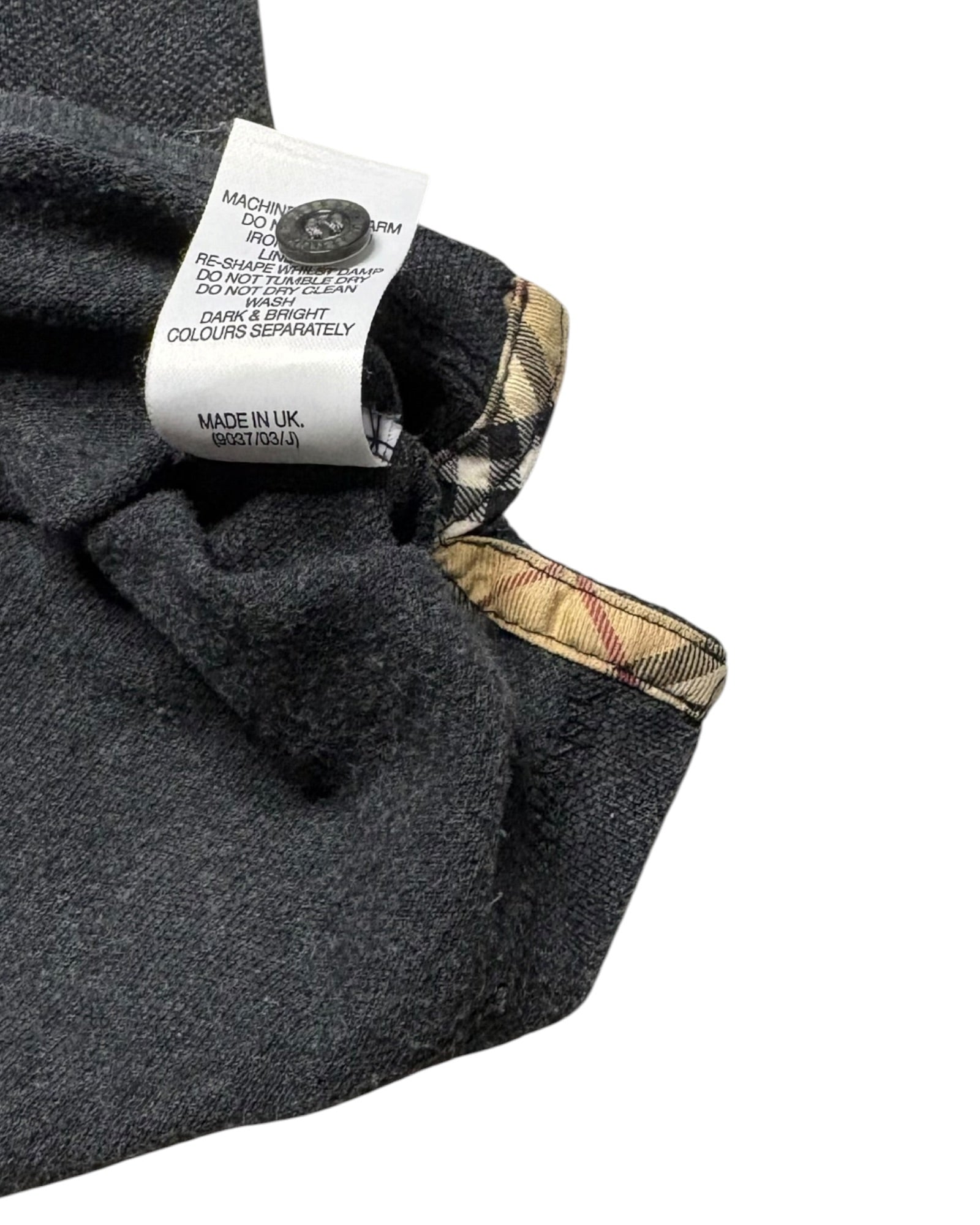 Vintage 2000s Burberry Polo | Grey | Size M | Made in UK