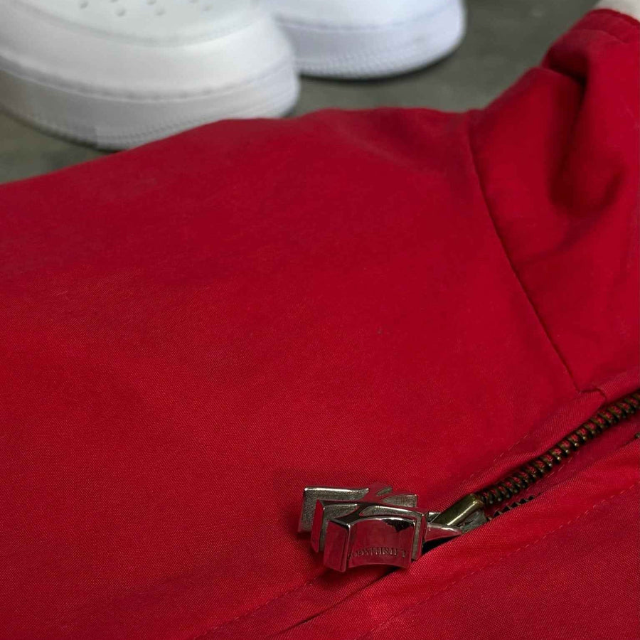 Gods Thrift x Yours Truly Nike Supreme Court Jacket – Custom 18g Silver Zip-Up Red (L) - Gods Thrift Athens