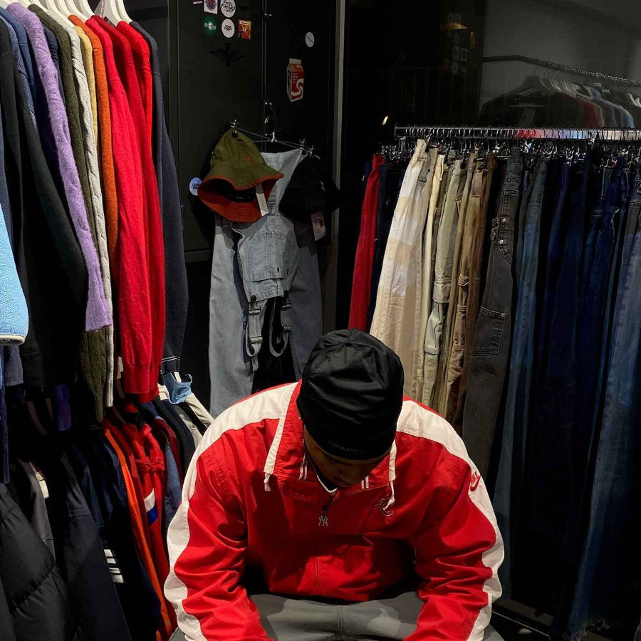 Gods Thrift x Yours Truly Nike Supreme Court Jacket – Custom 18g Silver Zip-Up Red (L) - Gods Thrift Athens