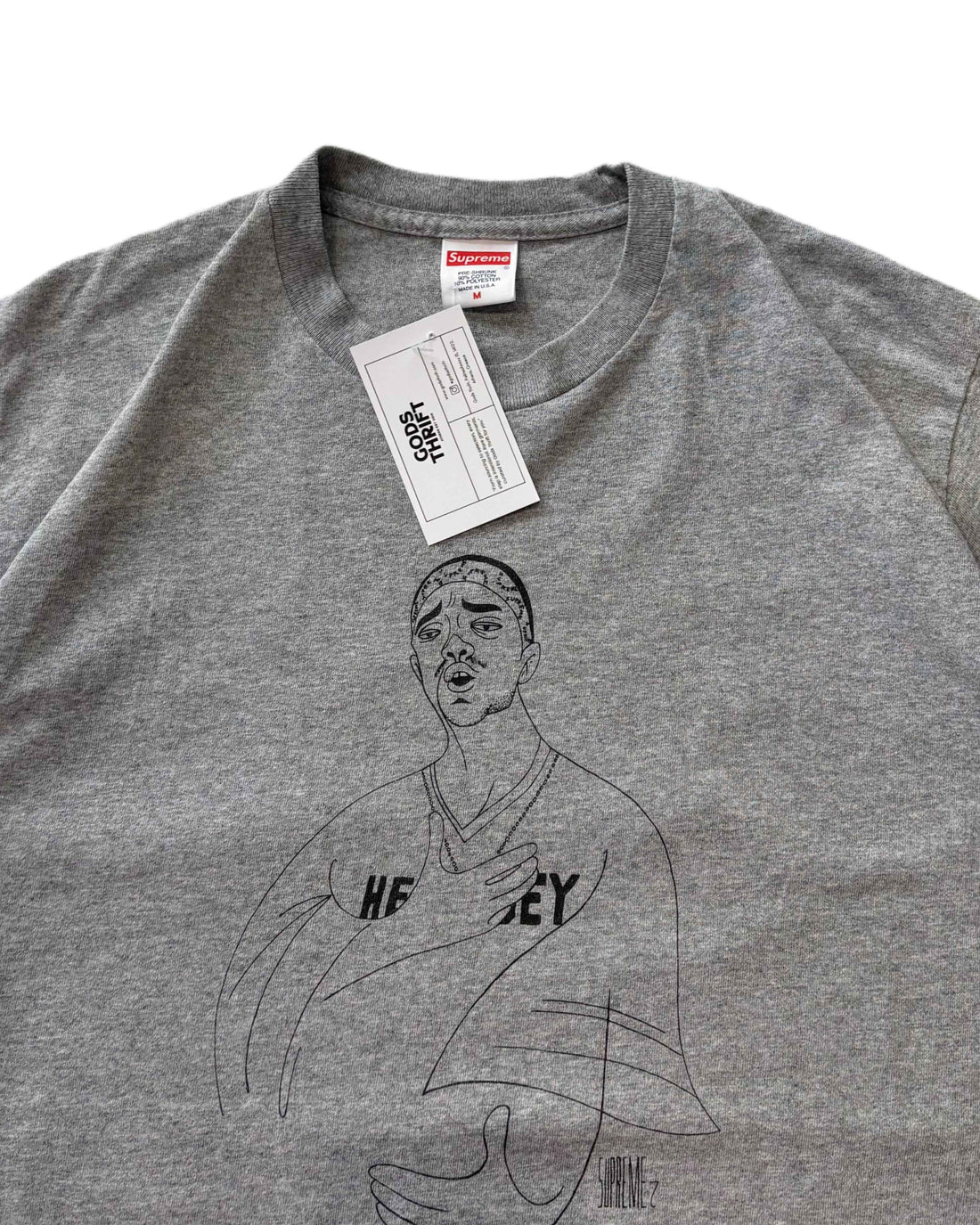 Supreme Graphic T-shirt Grey (M) - Gods Thrift Athens