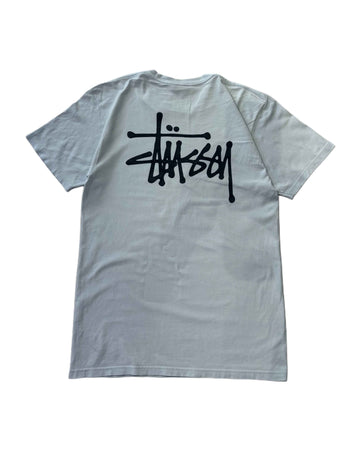 Stussy classic logo T-shirt Baby blue (M) - Gods Thrift Athens